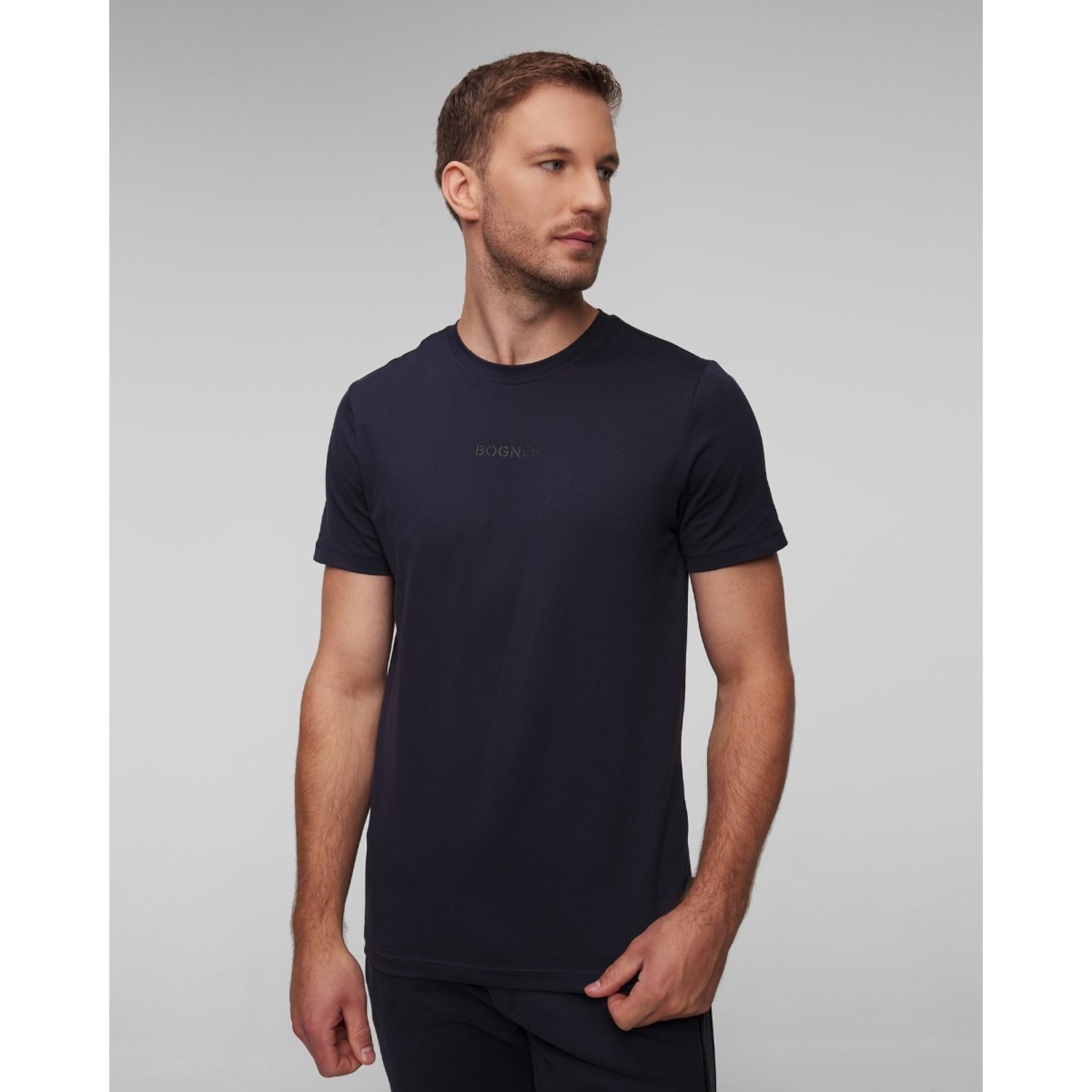 Granatowy T-shirt Męski Bogner Roc