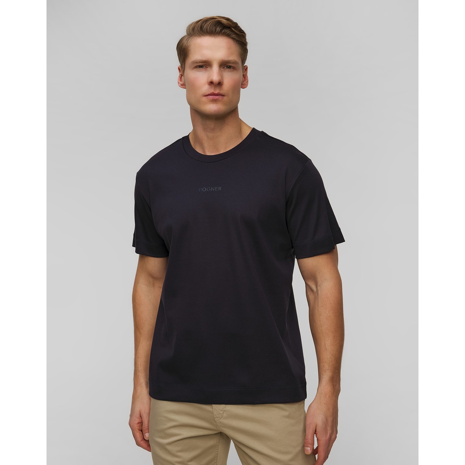 Granatowy T-shirt Męski Bogner Lukas-1