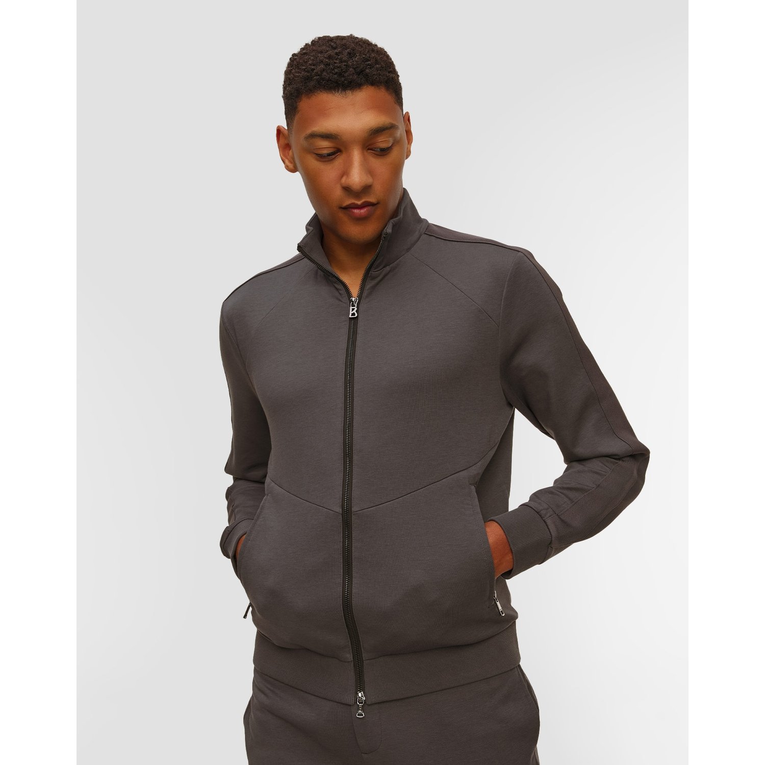 Szara Kurtka Dzianinowa Męska Bogner Severin