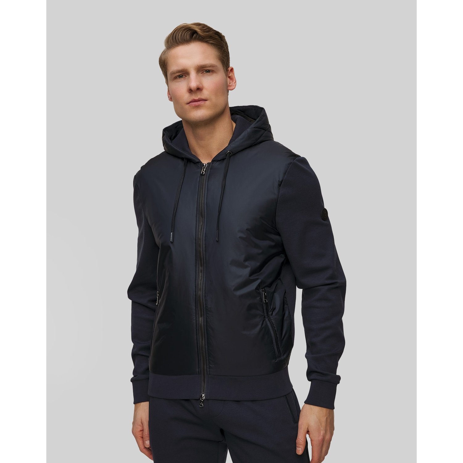 Granatowa Bluza Rozpinana Z Modalem Bogner Angus