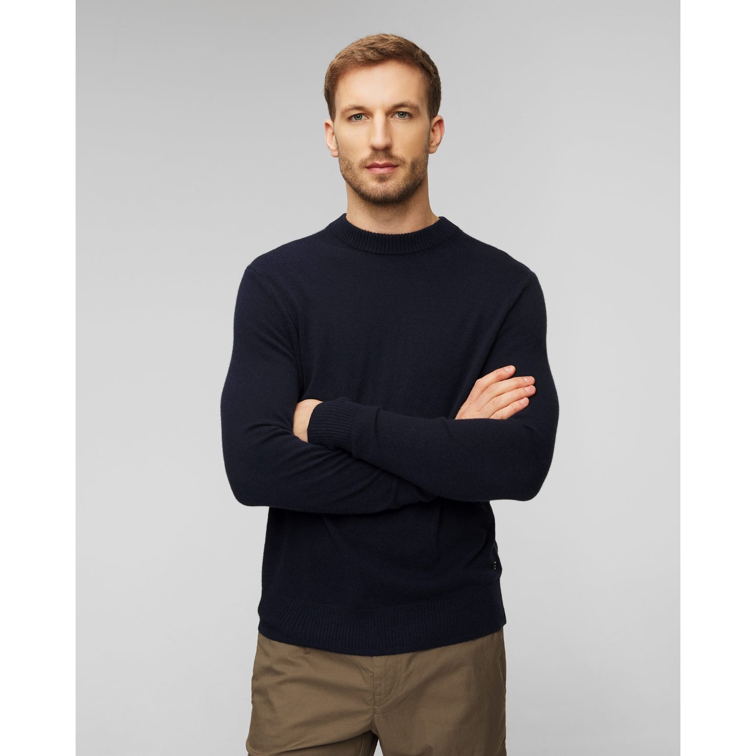 Granatowy Sweter Kaszmirowy Męski Bogner Brendon