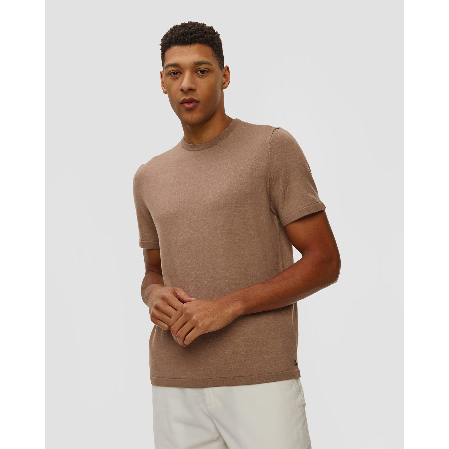 Brązowy T-shirt Wełniany Męski Bogner Ohio