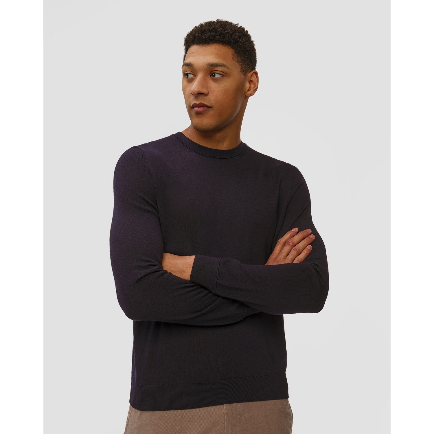 Granatowy Sweter Wełniany Męski Bogner Ole