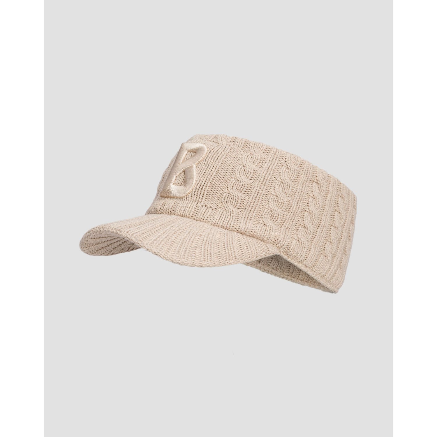 Wełniana Opaska Z Daszkiem Z Kaszmirem Bogner Tessa1 Beżowa