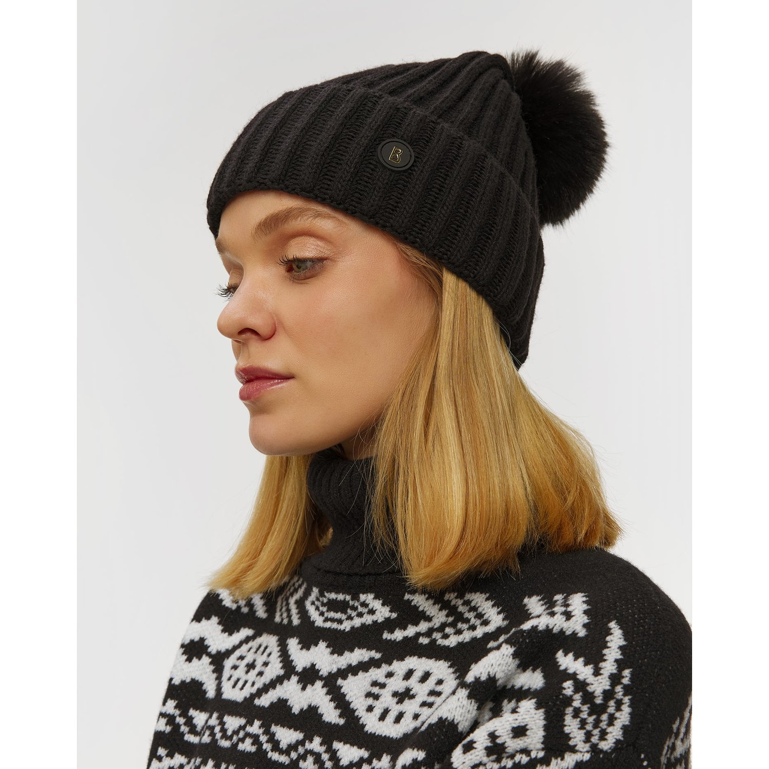 Czapka Wełniana Z Kaszmirem Damska Bogner Ranya2 Czarna