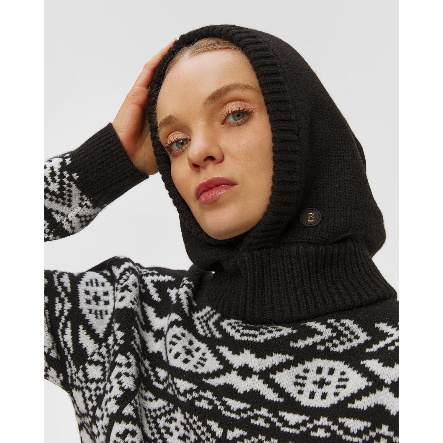 Balaclava Wełniana Z Kaszmirem Damska Bogner Berny1 Czarna