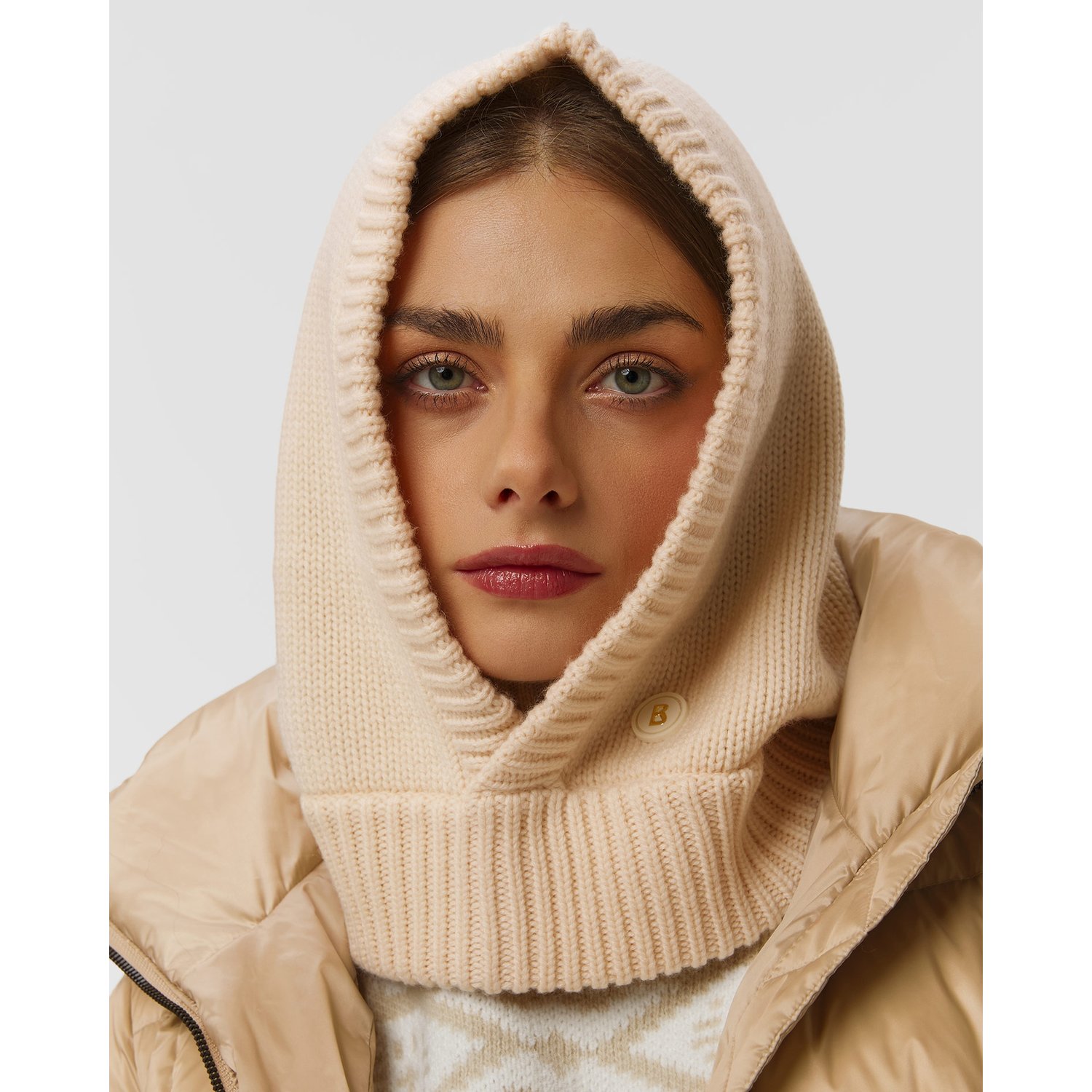 Balaclava Wełniana Z Kaszmirem Damska Bogner Berny1 Beżowa