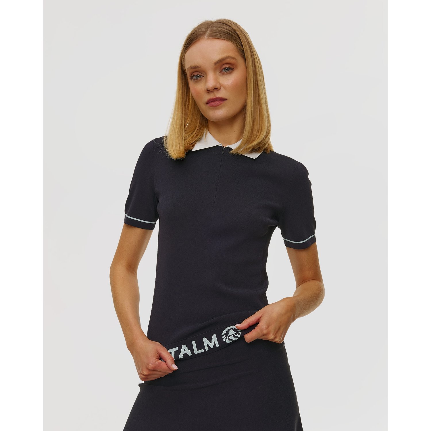 Granatowa Koszulka Polo Do Gry W Golfa Sportalm