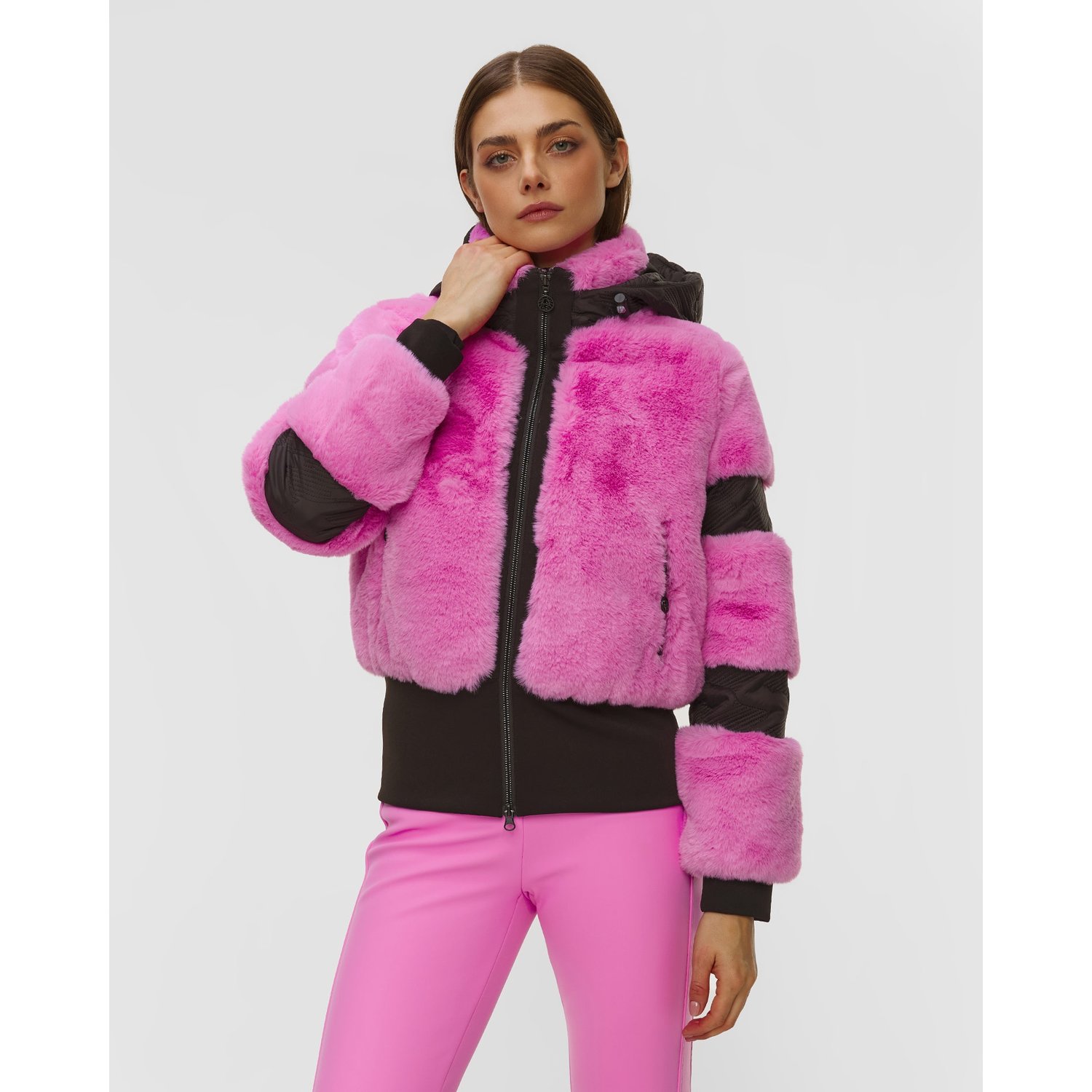 Różowa Kurtka Narciarska Ze Sztucznego Futra Sportalm