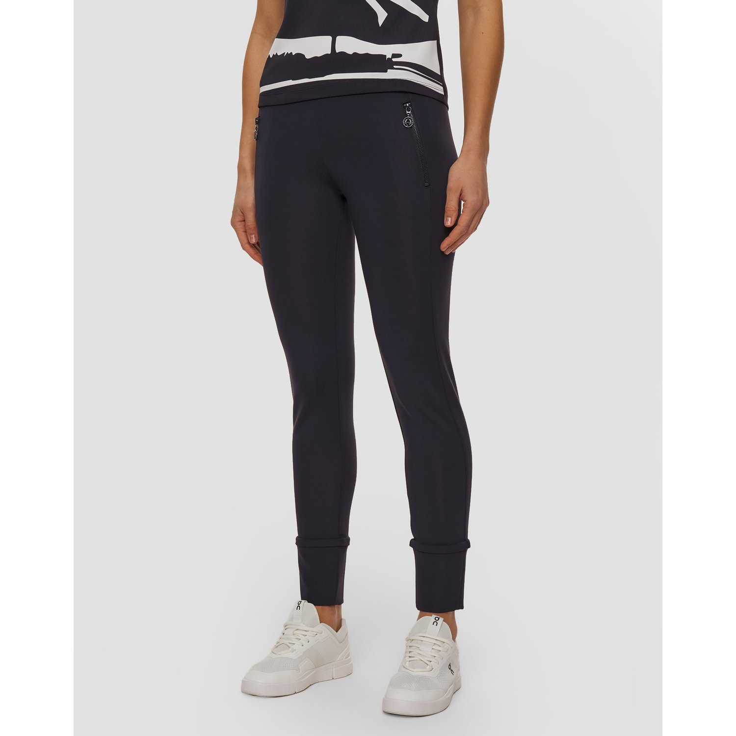 Granatowe Legginsy Damskie Sportalm