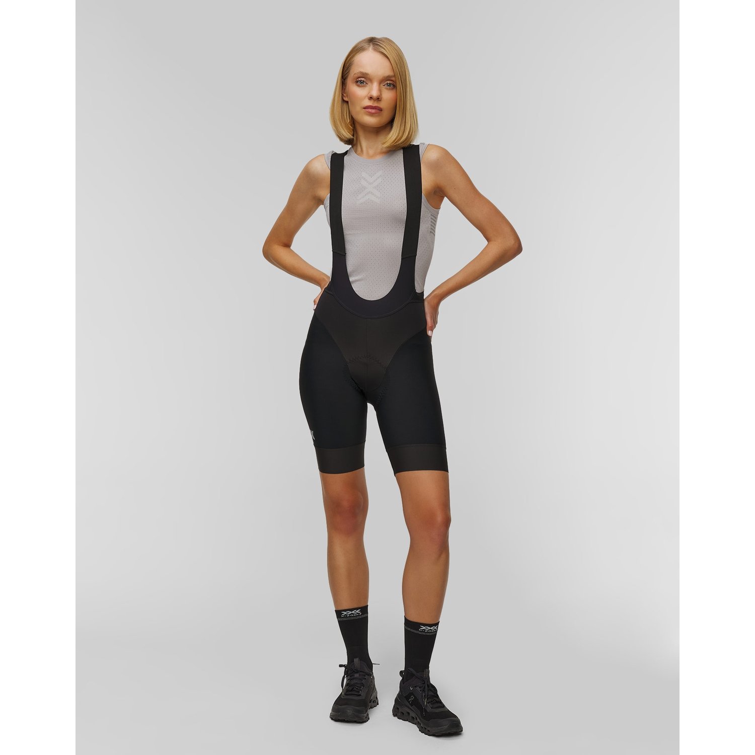Spodenki Rowerowe Na Szelkach Damskie X-bionic Corefusion Ride Bib Warm Shorts Czarne