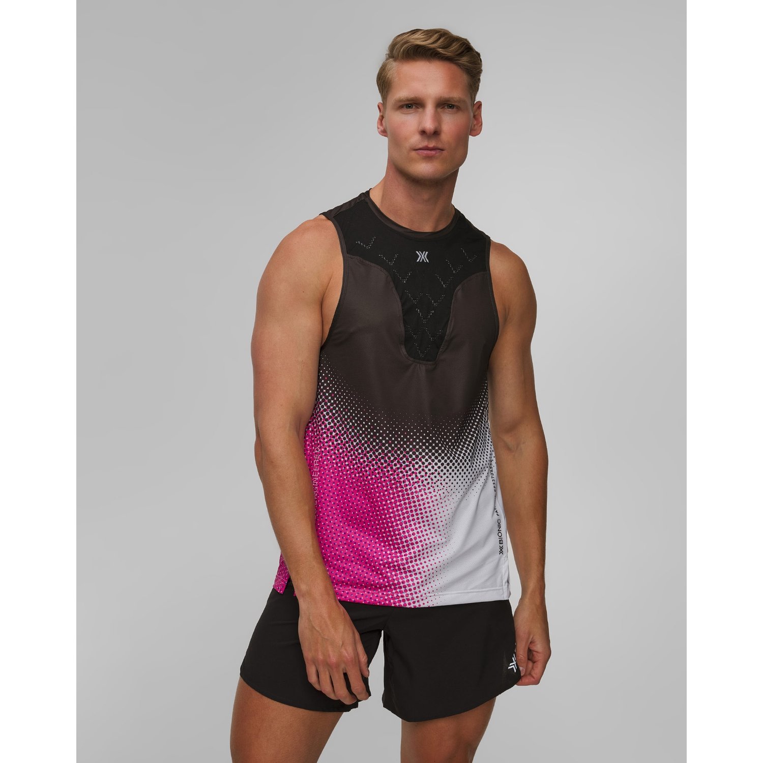 Singlet Biegowy Unisex X-bionic Corefusion Run Tank Czarno-różowo-biały