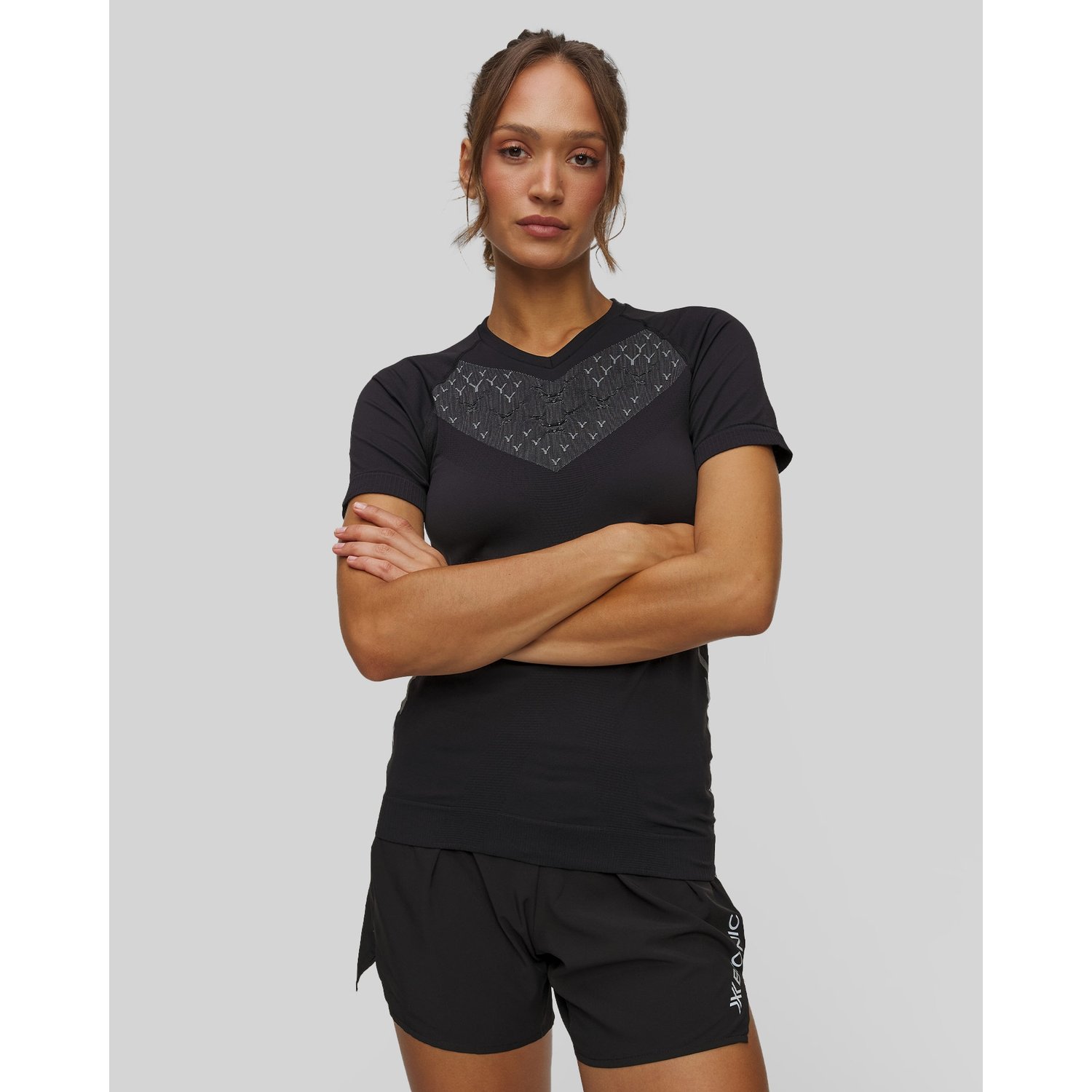 Koszulka Biegowa Damska X-bionic Twyce Run Shirt Czarno-szara