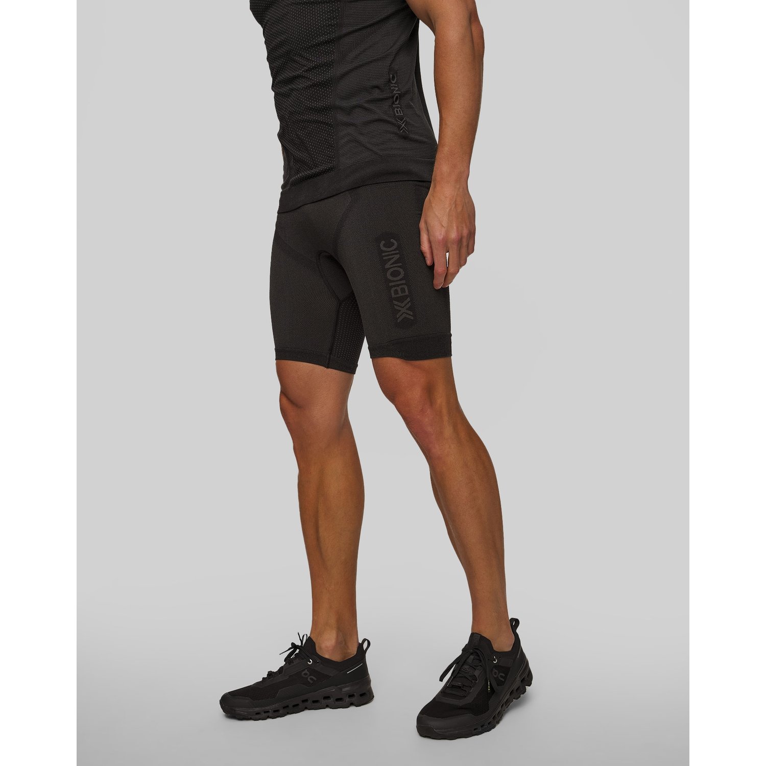 Spodenki Biegowe Męskie X-bionic Xceed Run Short Tights Czarno-szare
