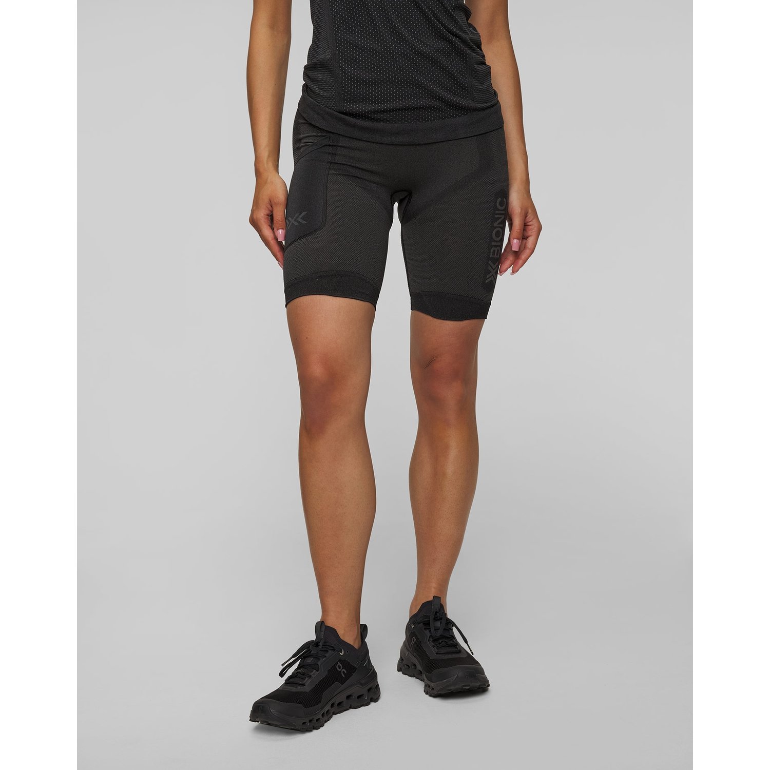 Spodenki Biegowe Damskie X-bionic Xceed Run Short Tights Szaro-czarne