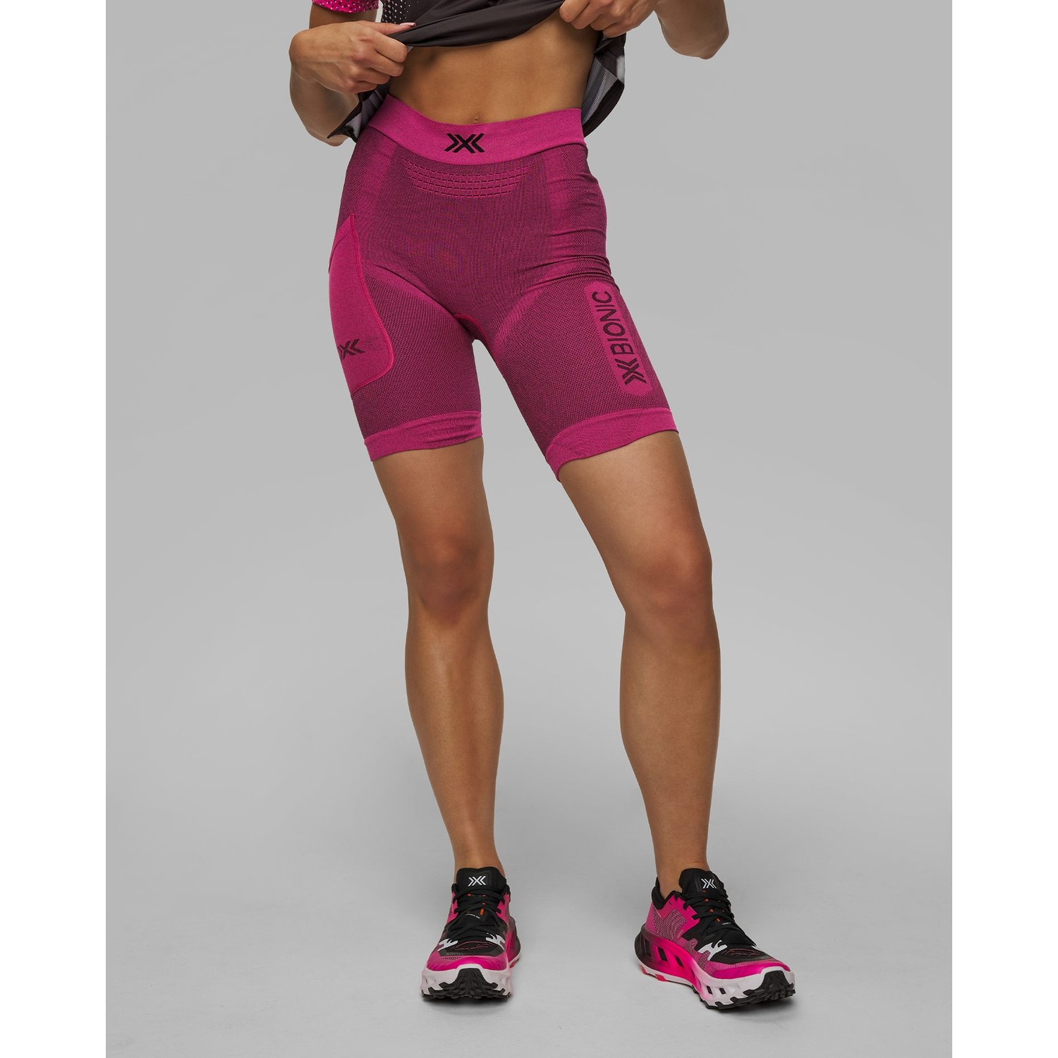 Spodenki Biegowe Damskie X-bionic Xceed Run Short Tights Różowe