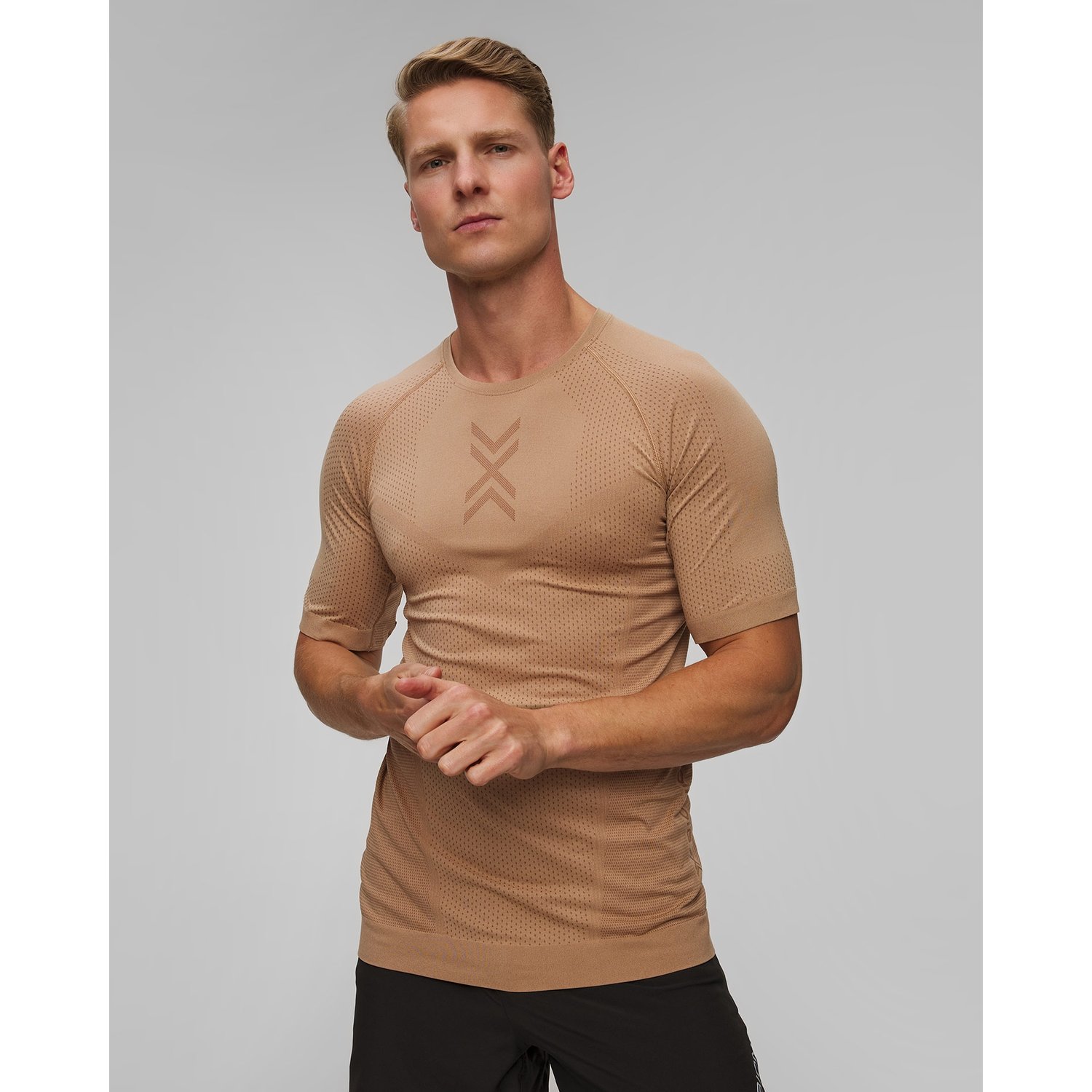 Koszulka Biegowa Męska X-bionic Xceed Run Shirt Beżowo-brązowa