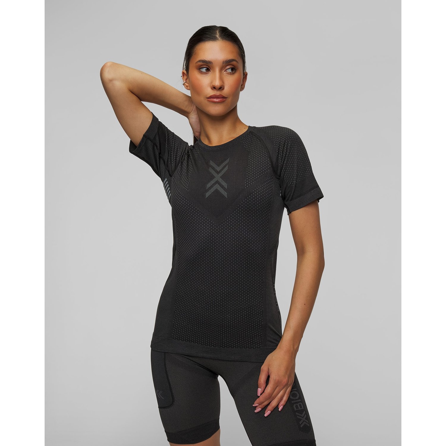 Koszulka Biegowa Damska X-bionic Xceed Run Shirt Szaro-czarna