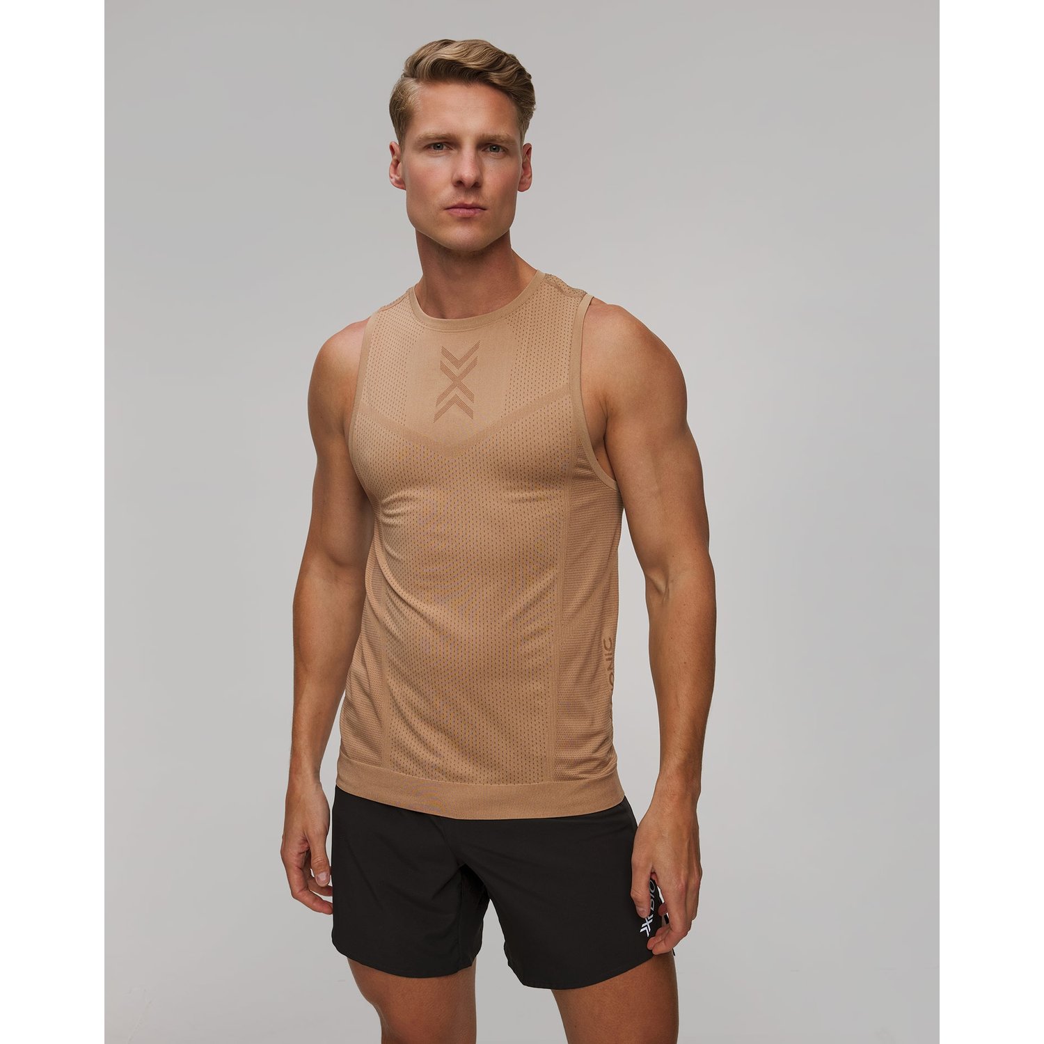 Singlet Biegowy Męska X-bionic Xceed Run Tank Top Beżowo-brązowy
