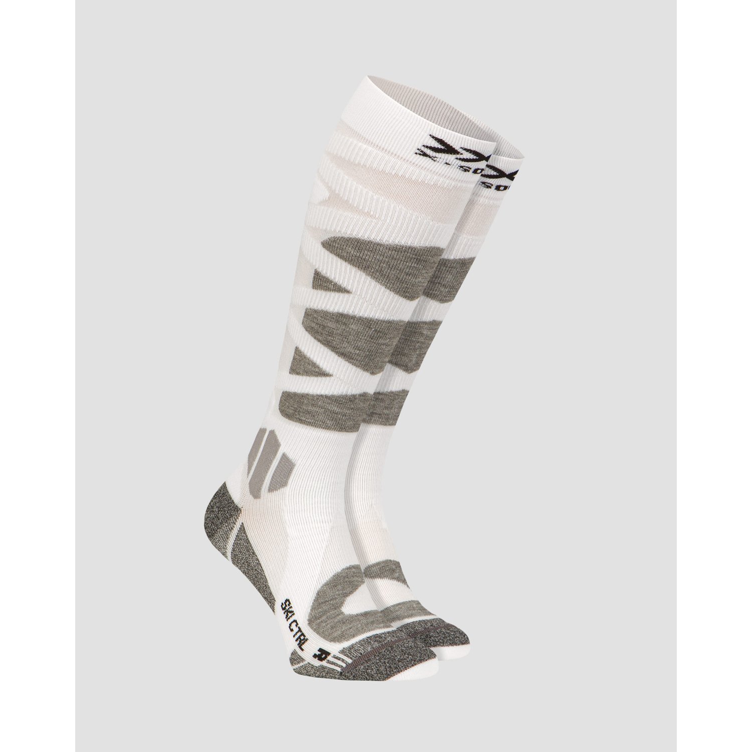Skarpety Narciarskie Biało-szare X-socks Ski Control 4.0