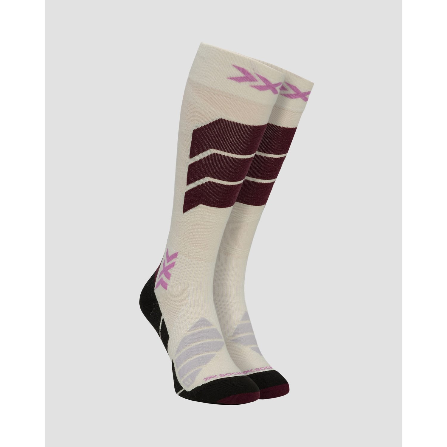 Skarpety Narciarskie X-socks Ski Expert Silk Merino Otc Beżowo-fioletowe