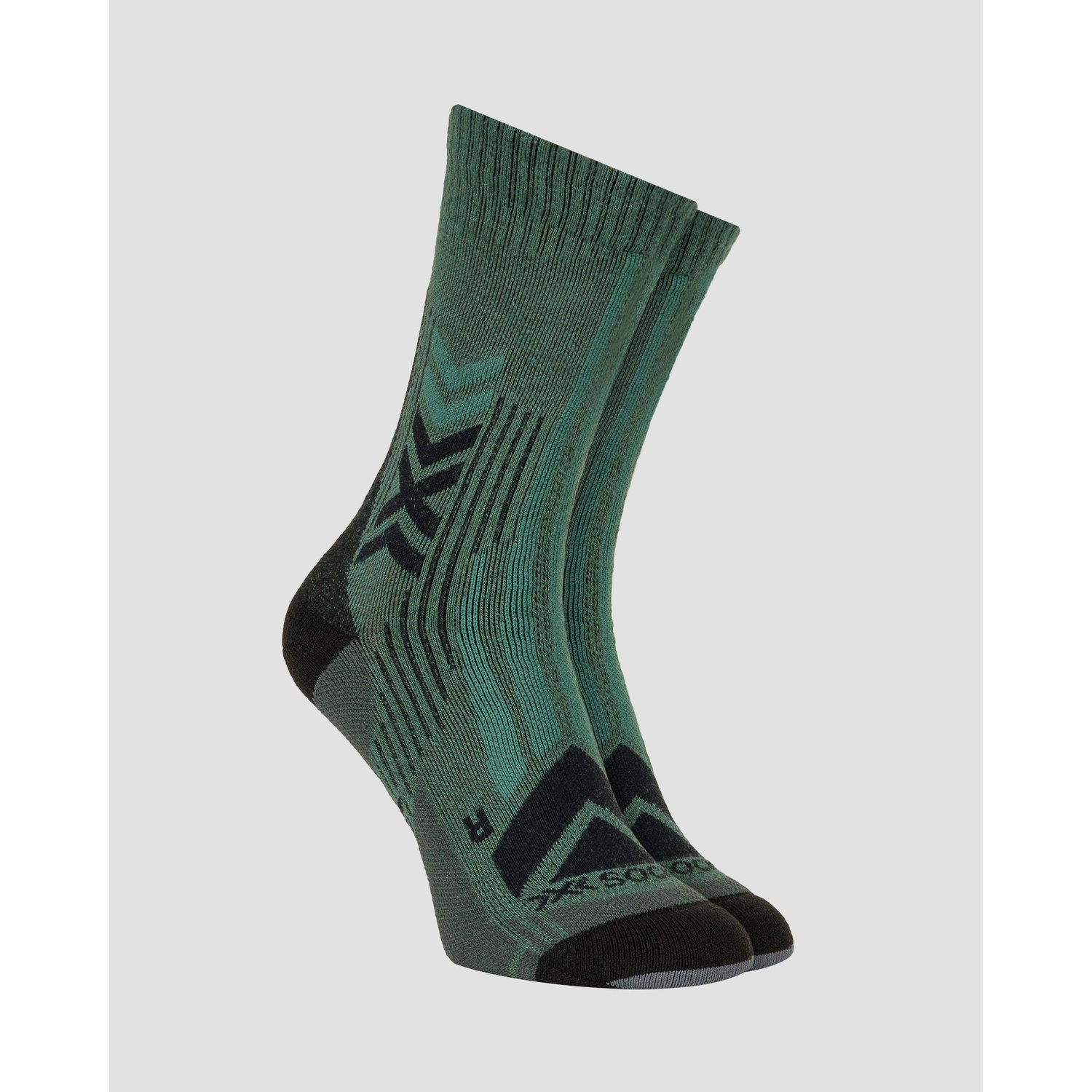 Skarpety Trekkingowe X-socks Hike Perform Merino Crew Zielono-czarne