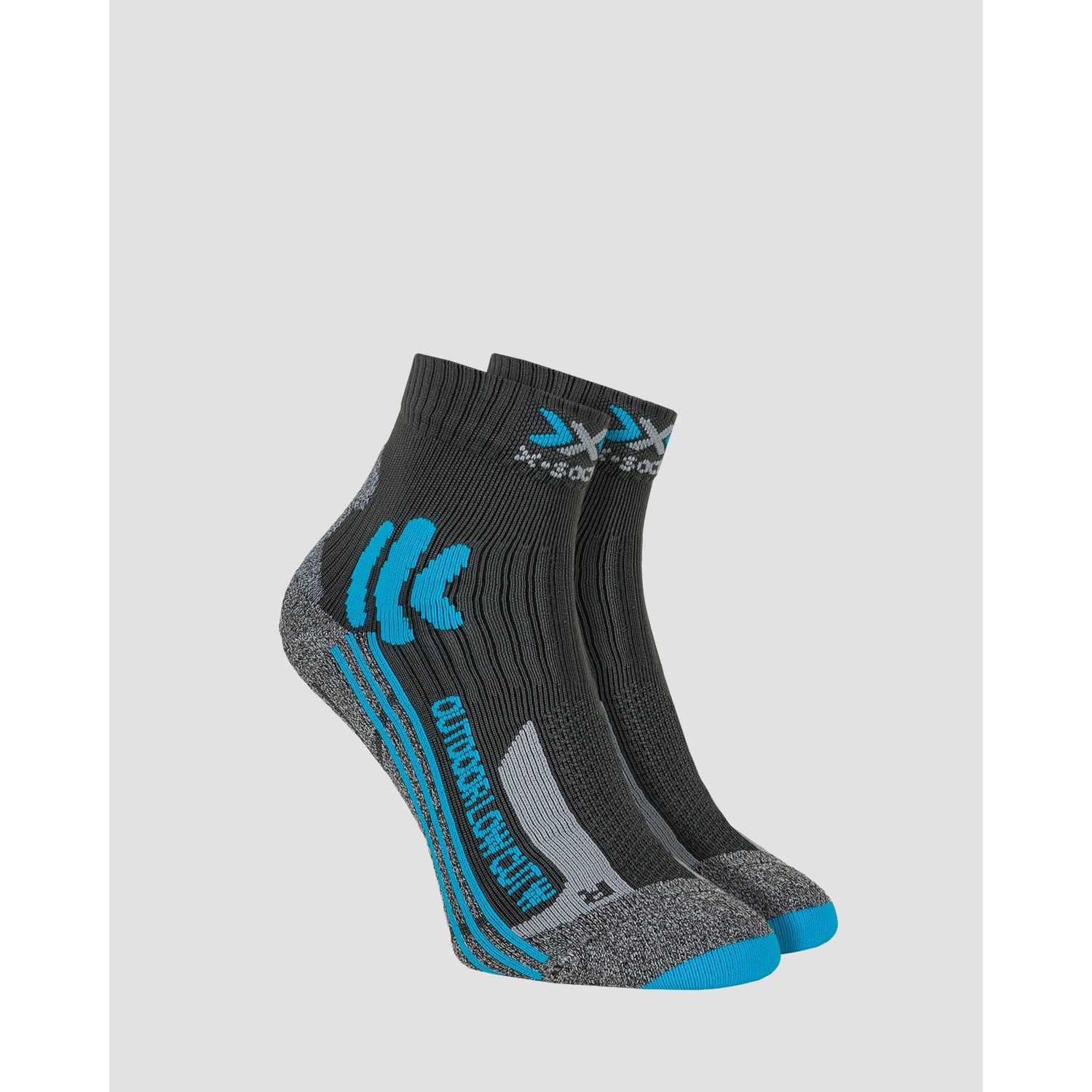 Skarpety Damskie Trekkingowe X-socks Trek Outdoor Low Cut Szaro-niebieskie
