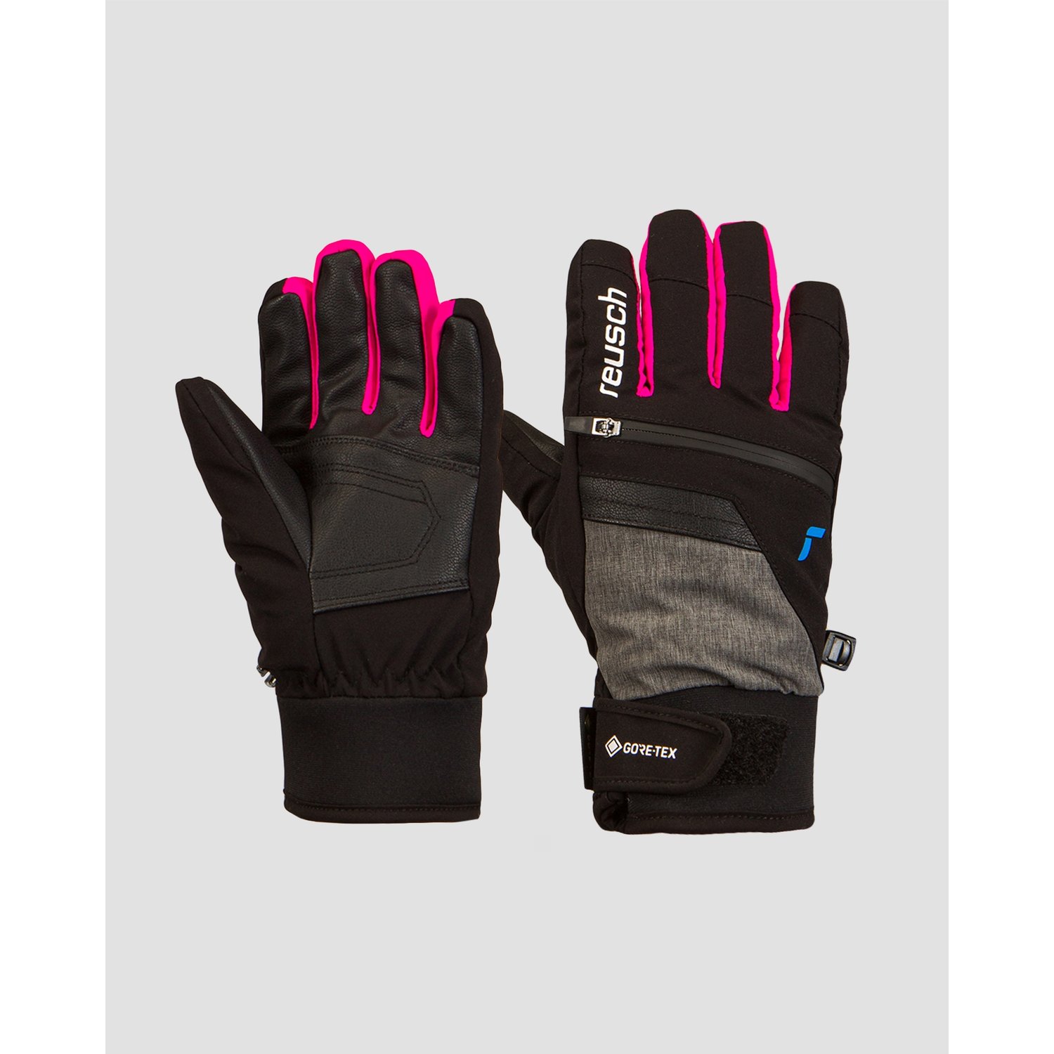 Czarno-różowe Rękawice Dziecięce Reusch Travis Gore-tex