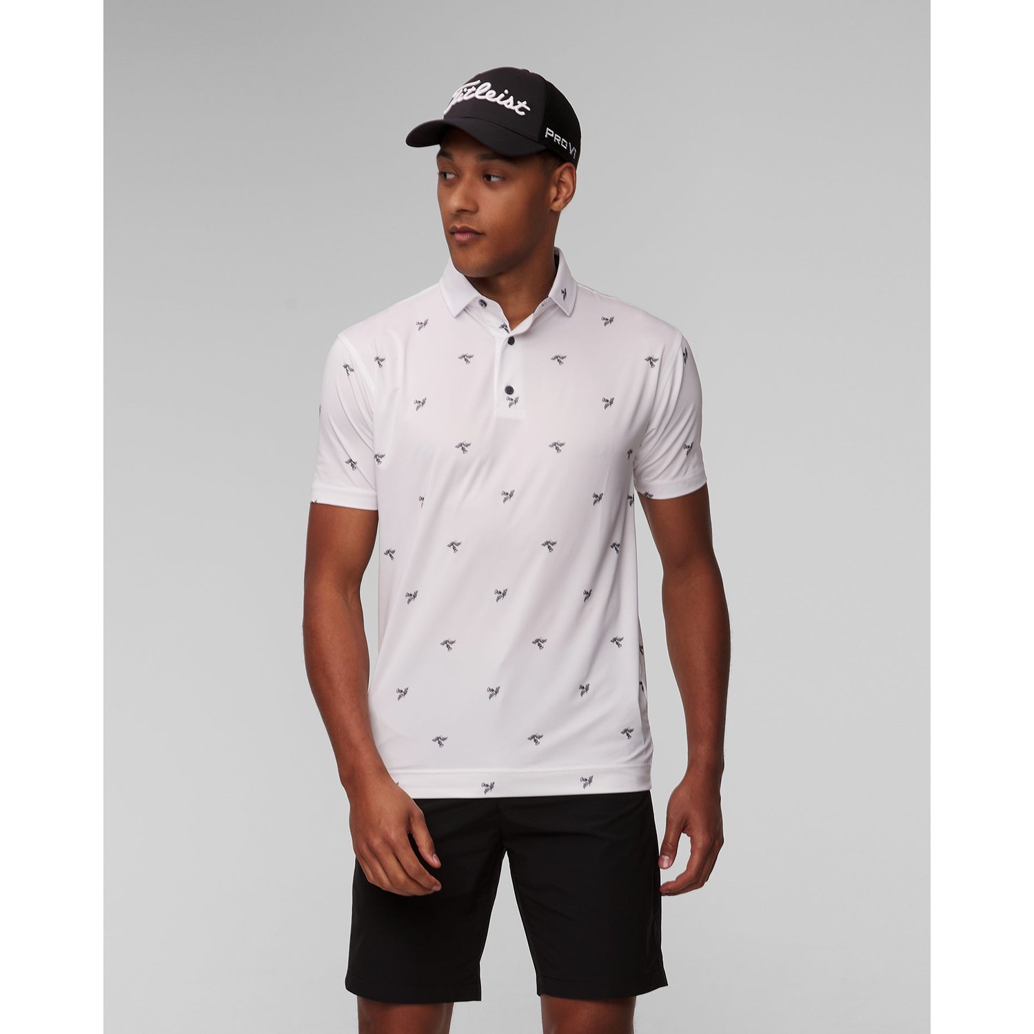 Białe Polo Męskie Footjoy Eu Thistle Prt Lisle
