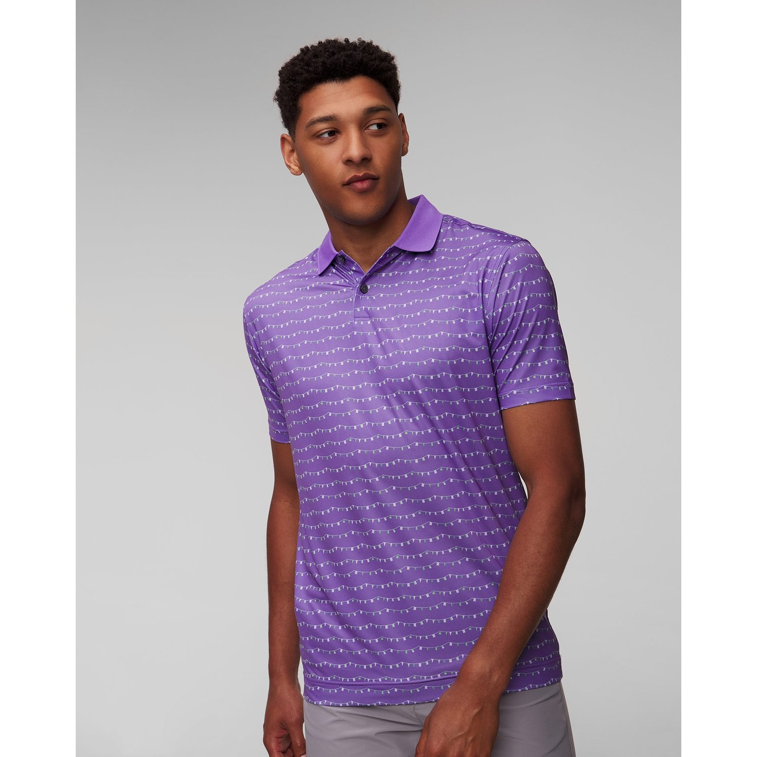 Fioletowe Polo Męskie Footjoy Eu Thistle Prt Lisle