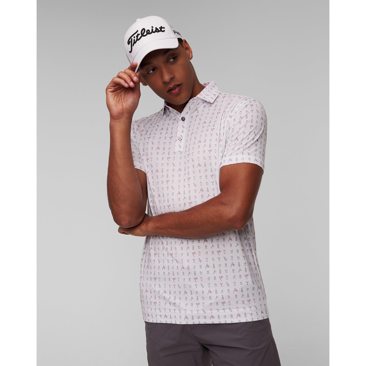 Białe Polo Męskie Footjoy Eu The 19th Hole