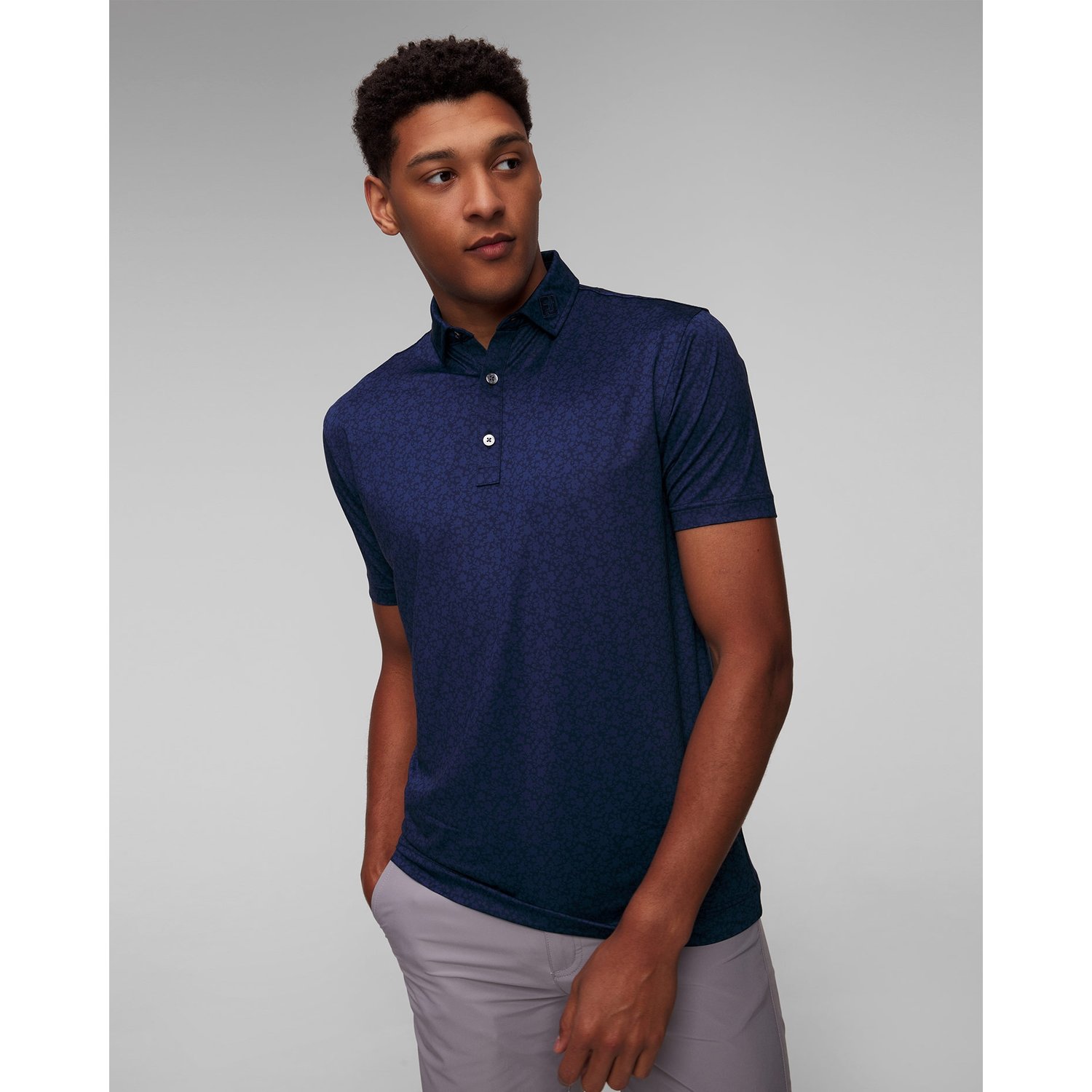 Granatowe Polo Męskie Footjoy Eu Painted Floral