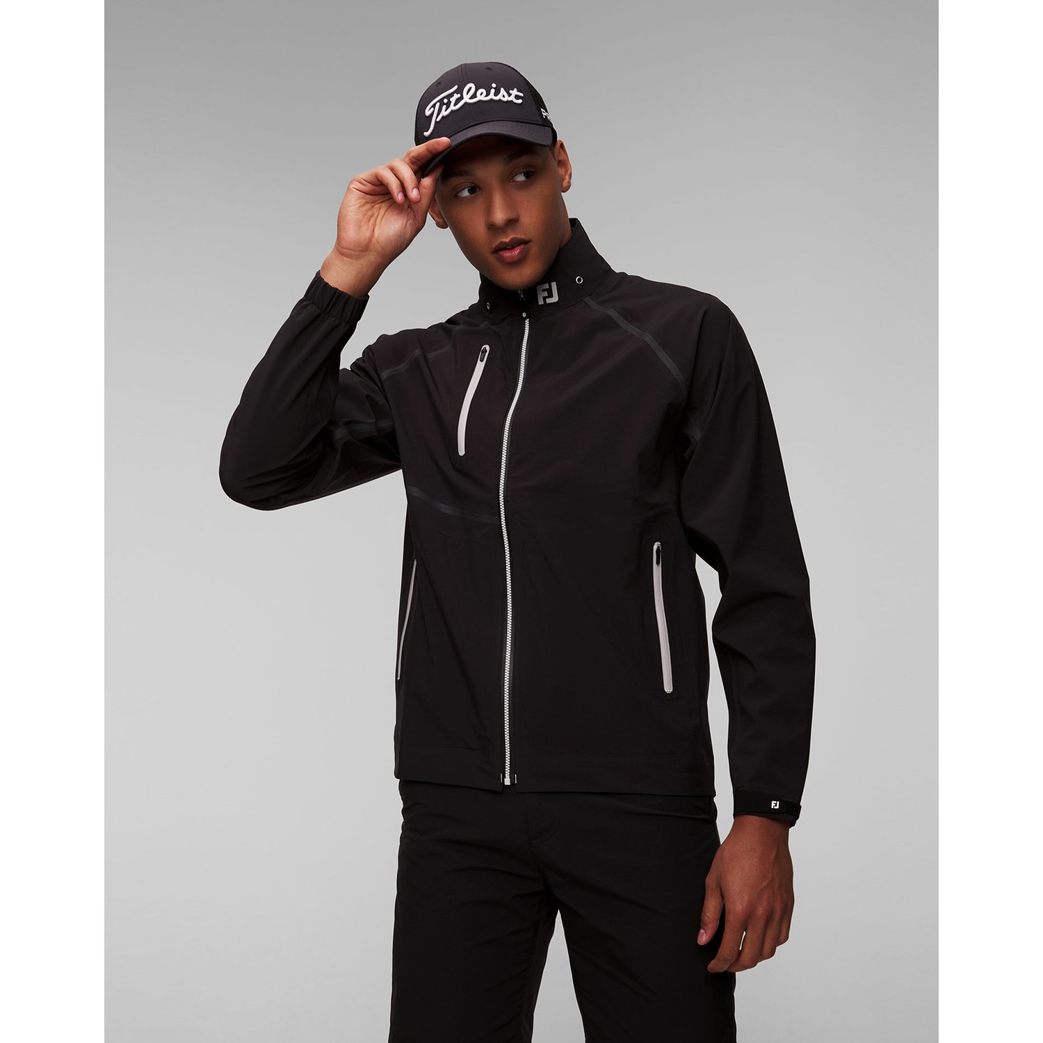 Czarna Kurtka Golfowa Męska Footjoy Eu Hydrotour