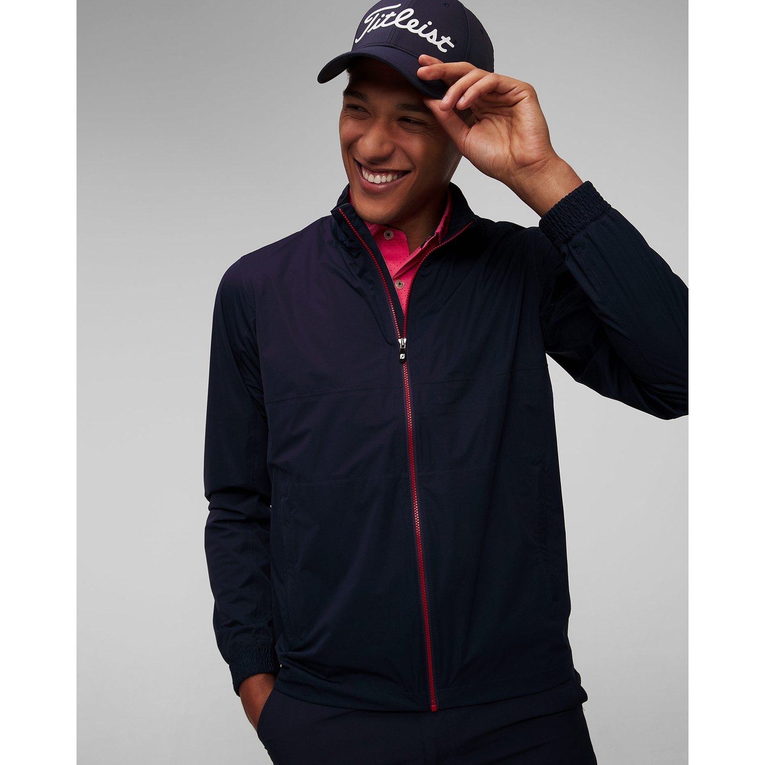 Granatowa Kurtka Przecideszczowa Męska Footjoy Eu Hydroknit