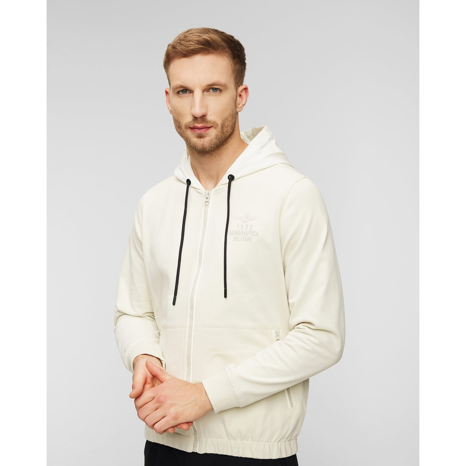 Bluza Z Kapturem Męska Aeronautica Militare Beżowa