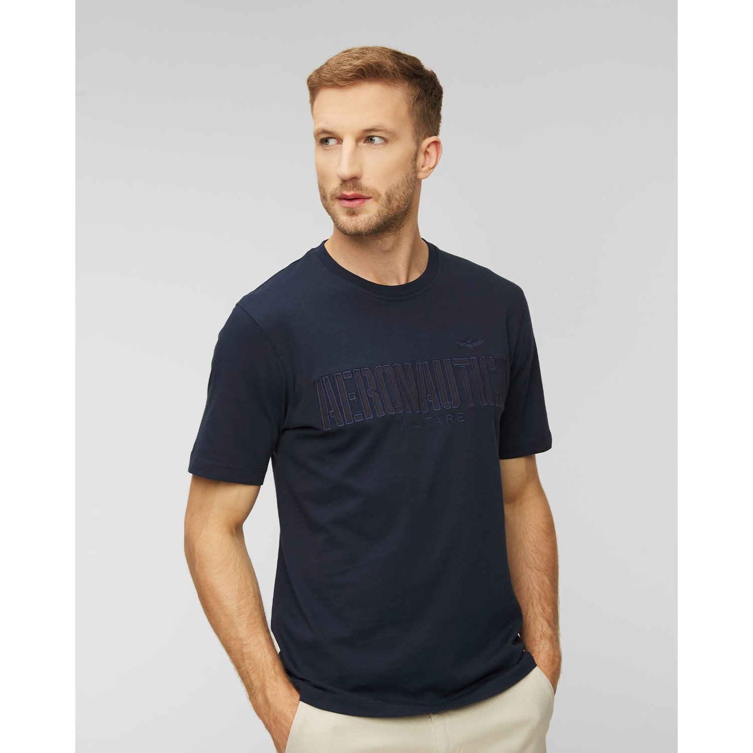 T-shirt Męski Aeronautica Militare Granatowy