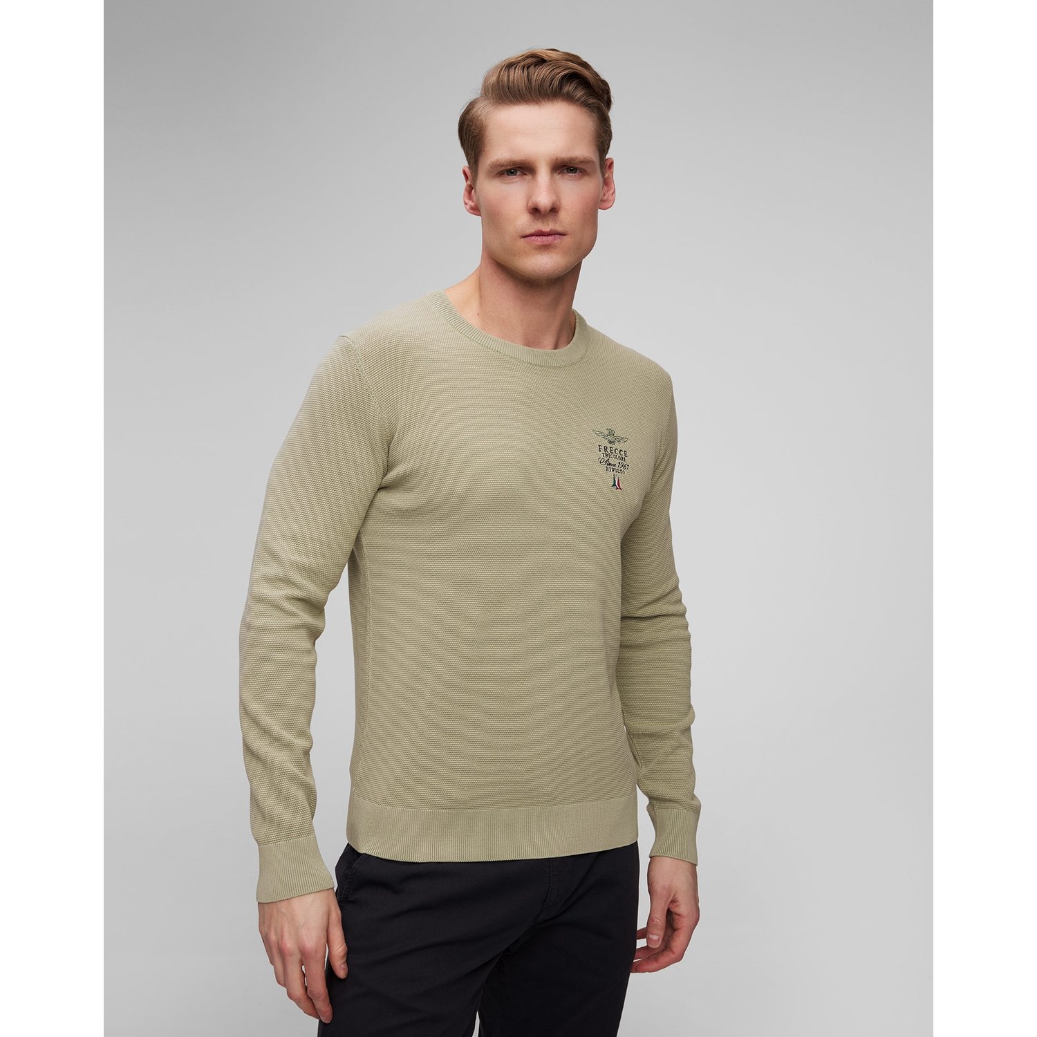 Zielony Sweter Męski Aeronautica Militare