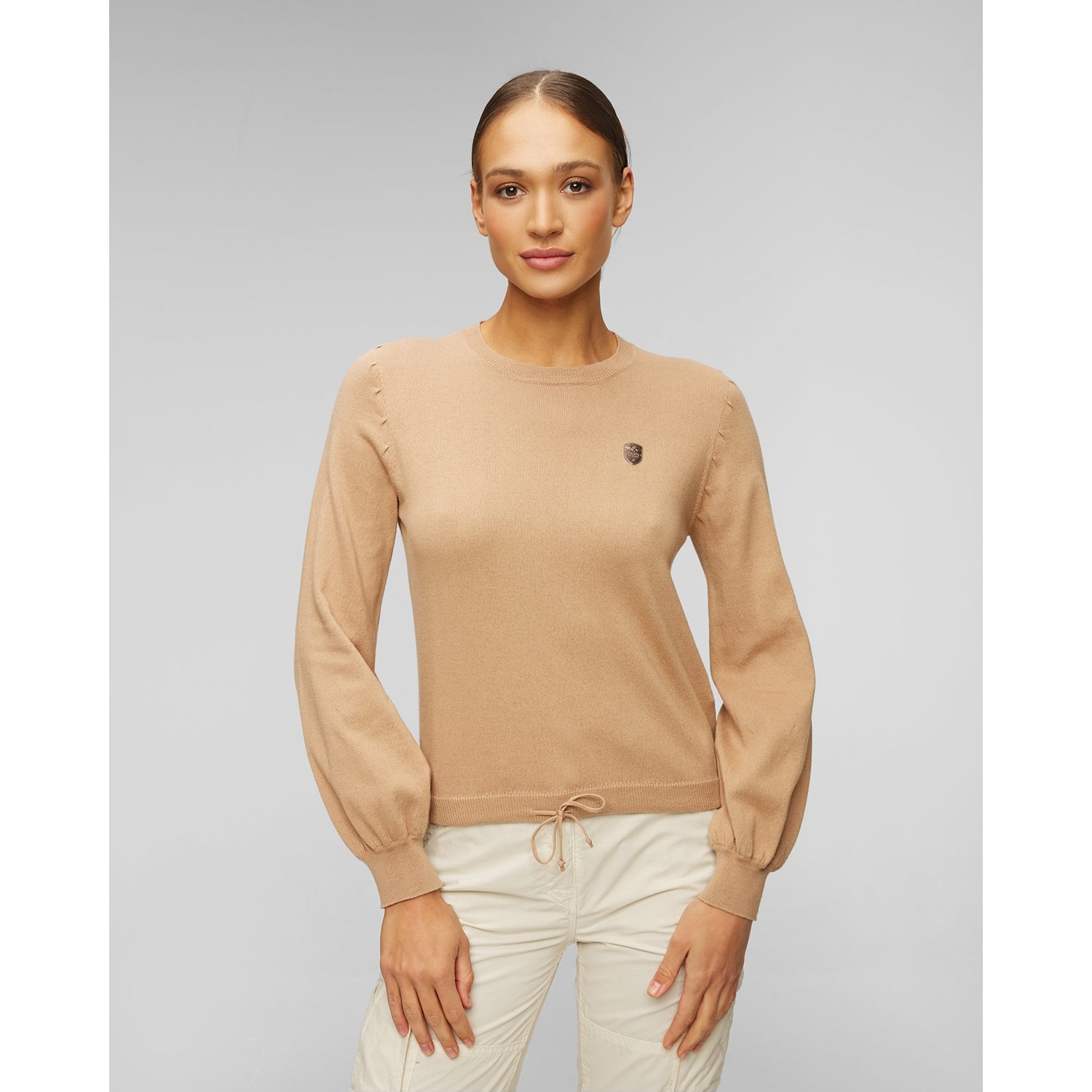 Brązowy Sweter Damski Aeronautica Militare
