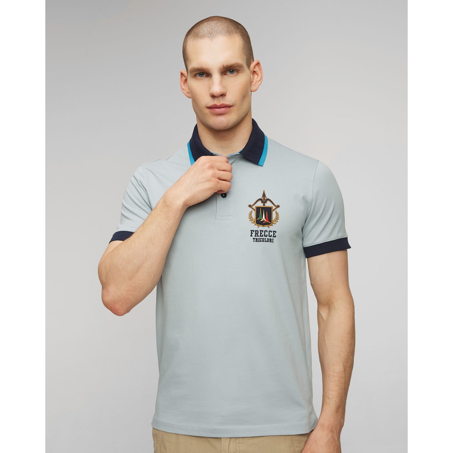 Błękitne Polo Męskie Aeronautica Militare
