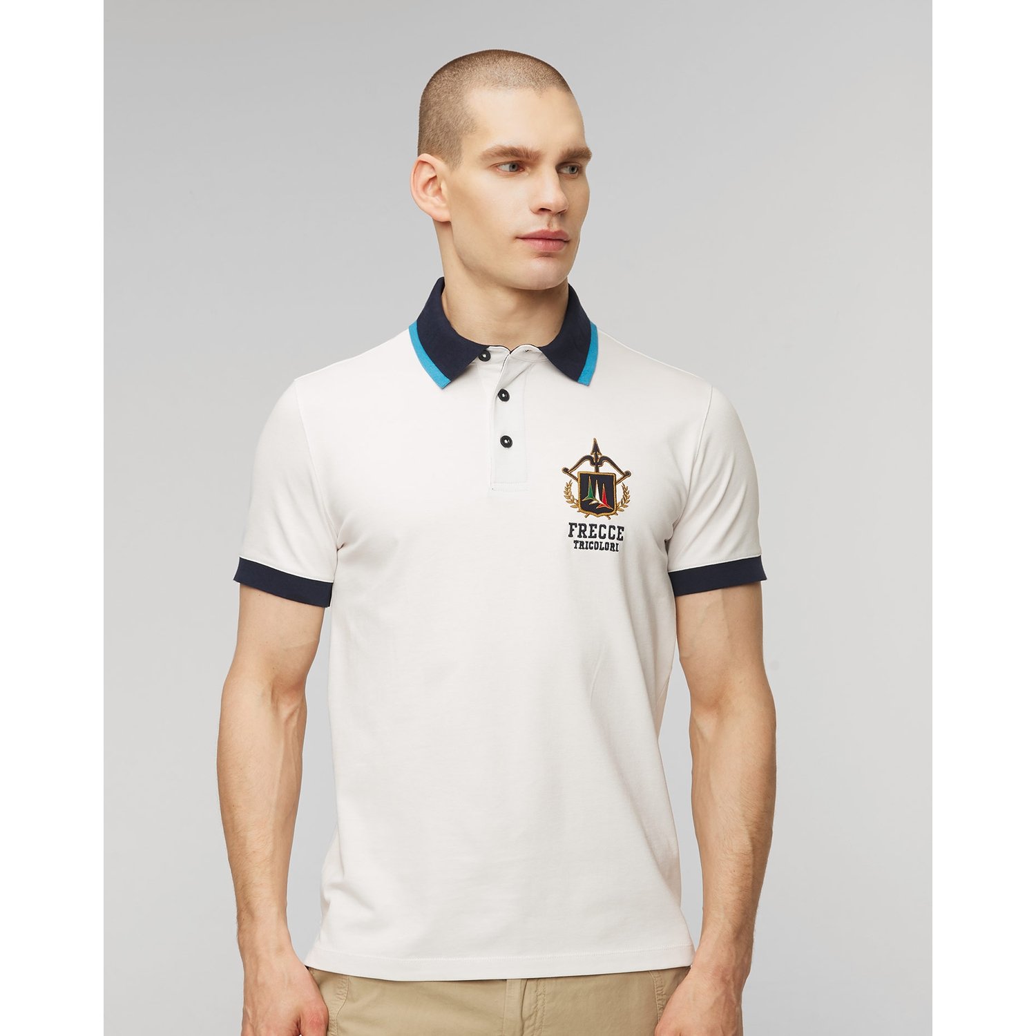 Białe Polo Męskie Aeronautica Militare