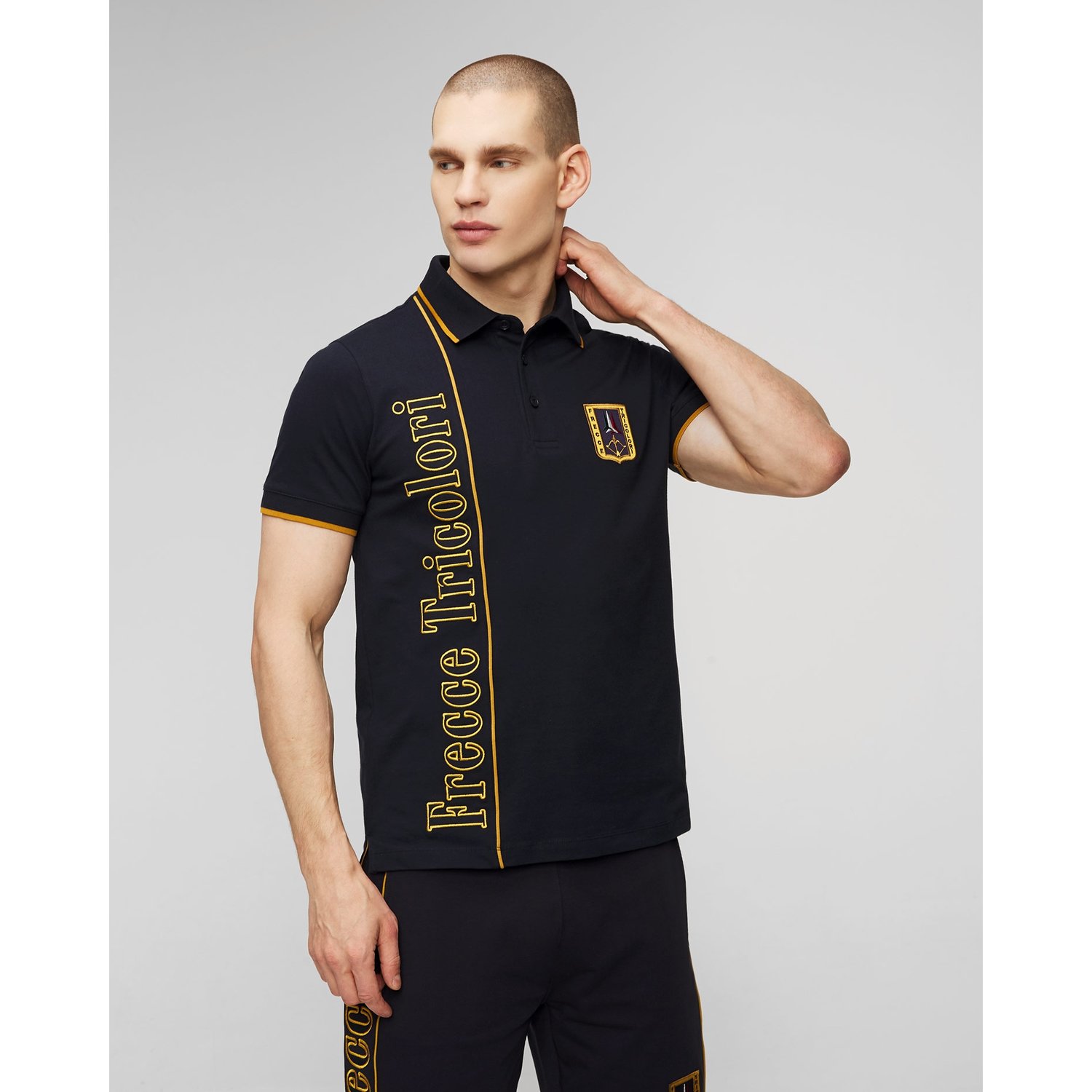 Granatowe Polo Męskie Aeronautica Militare