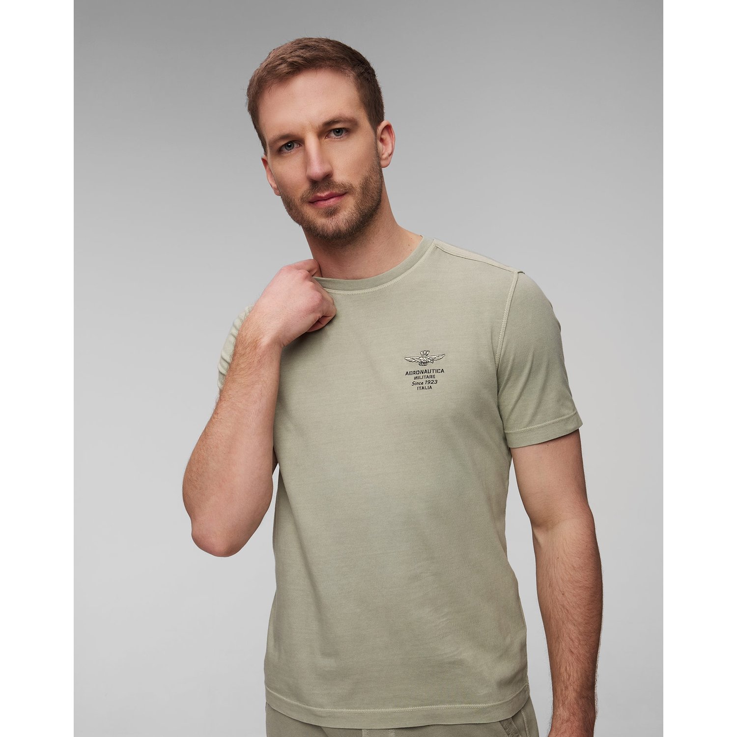 Zielony T-shirt Męski Aeronautica Militare
