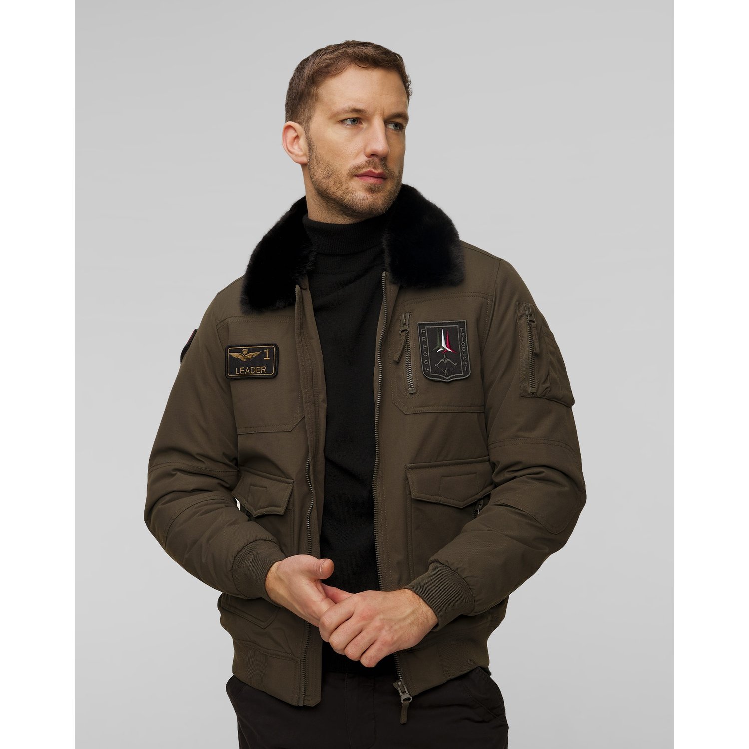 Zielona Kurtka Męska Aeronautica Militare