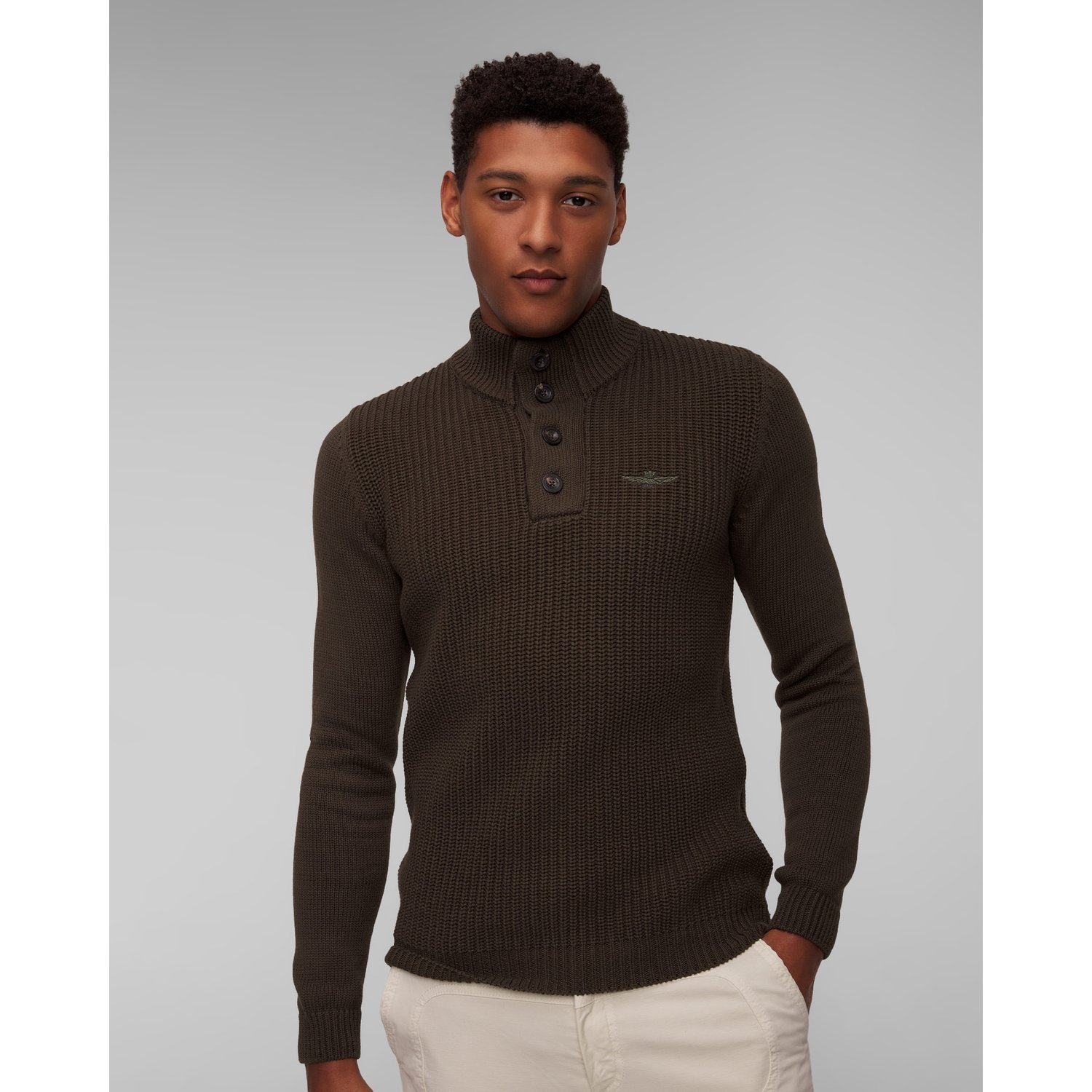 Brązowy Sweter Męski Aeronautica Militare
