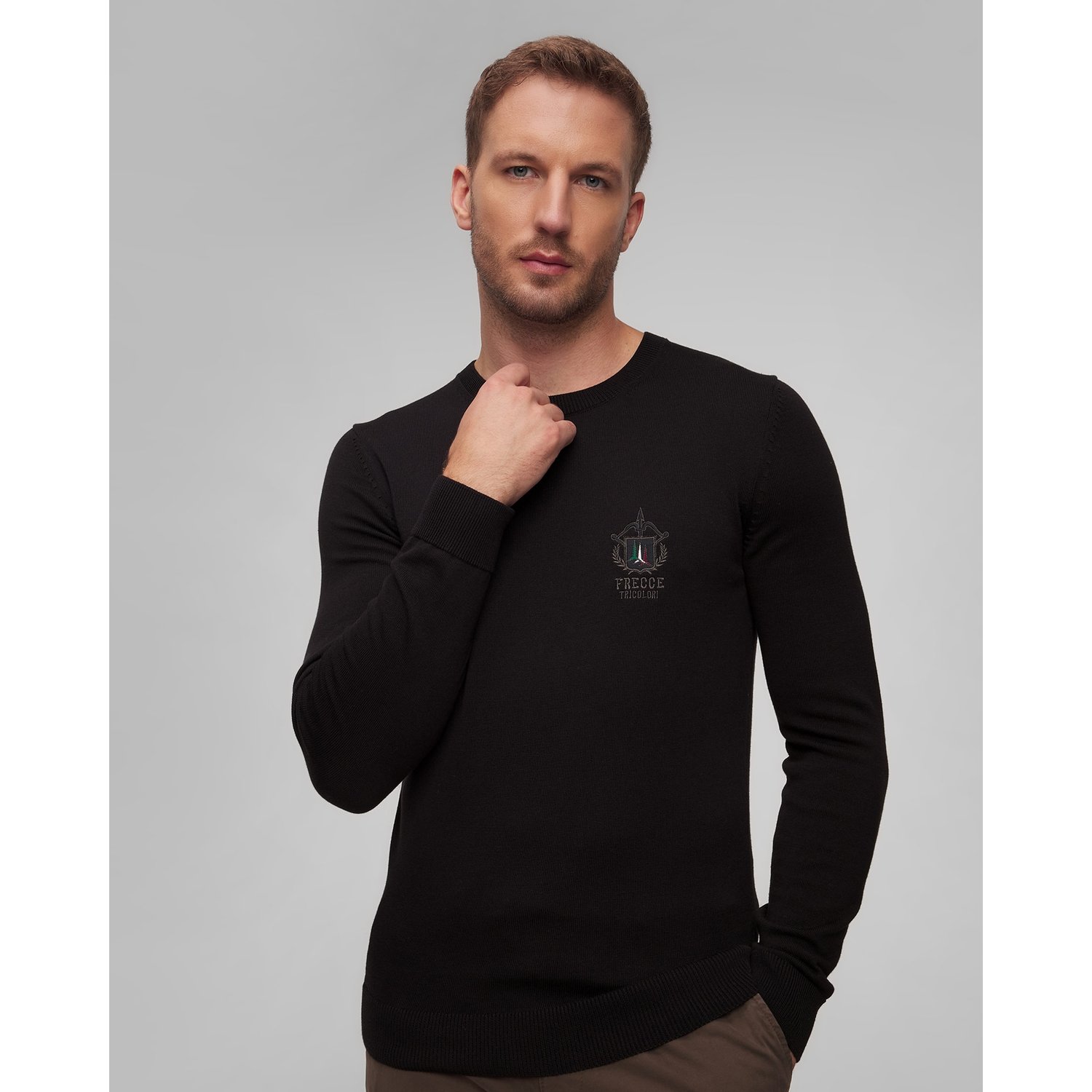 Czarny Sweter Męski Aeronautica Militare