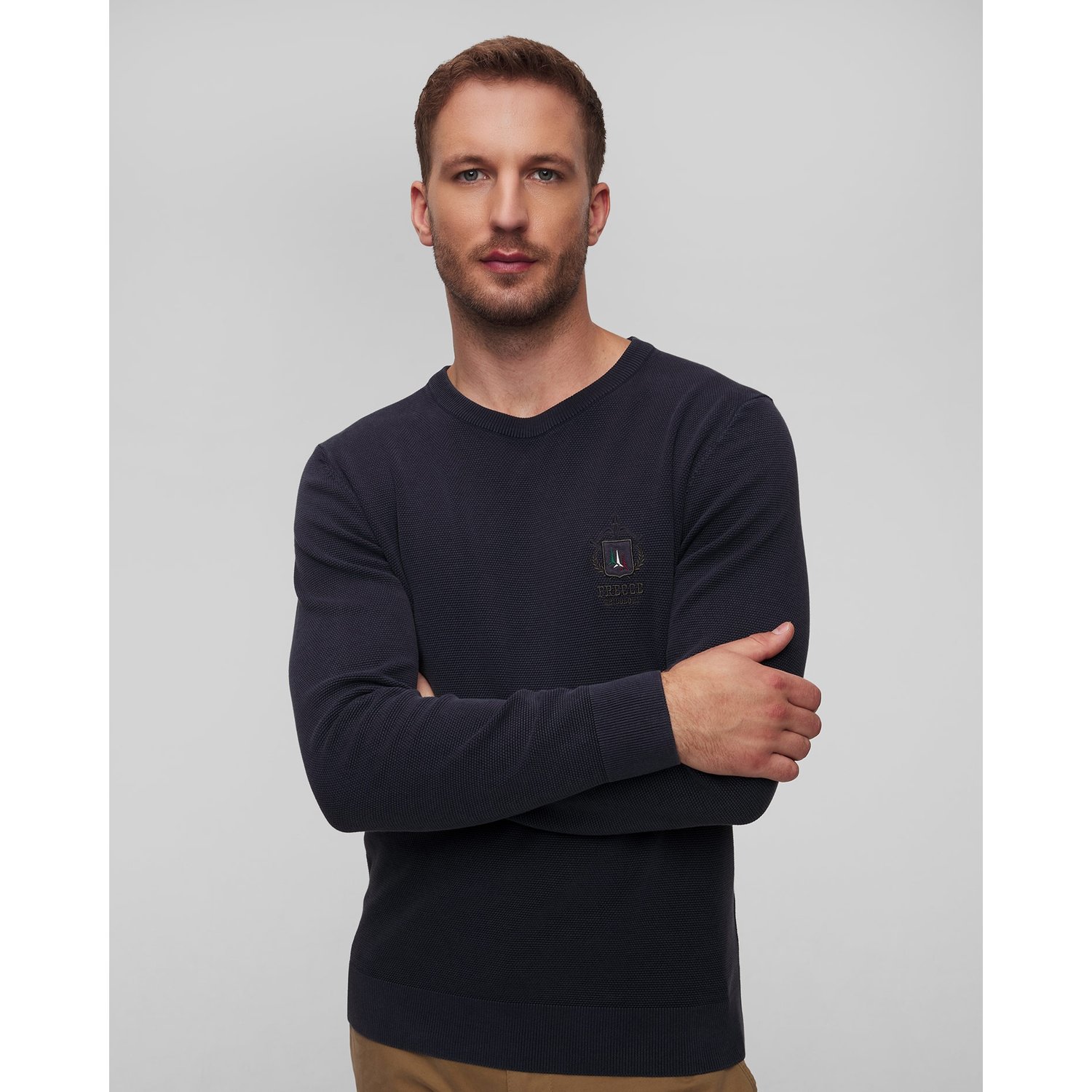 Granatowy Sweter Męski Aeronautica Militare
