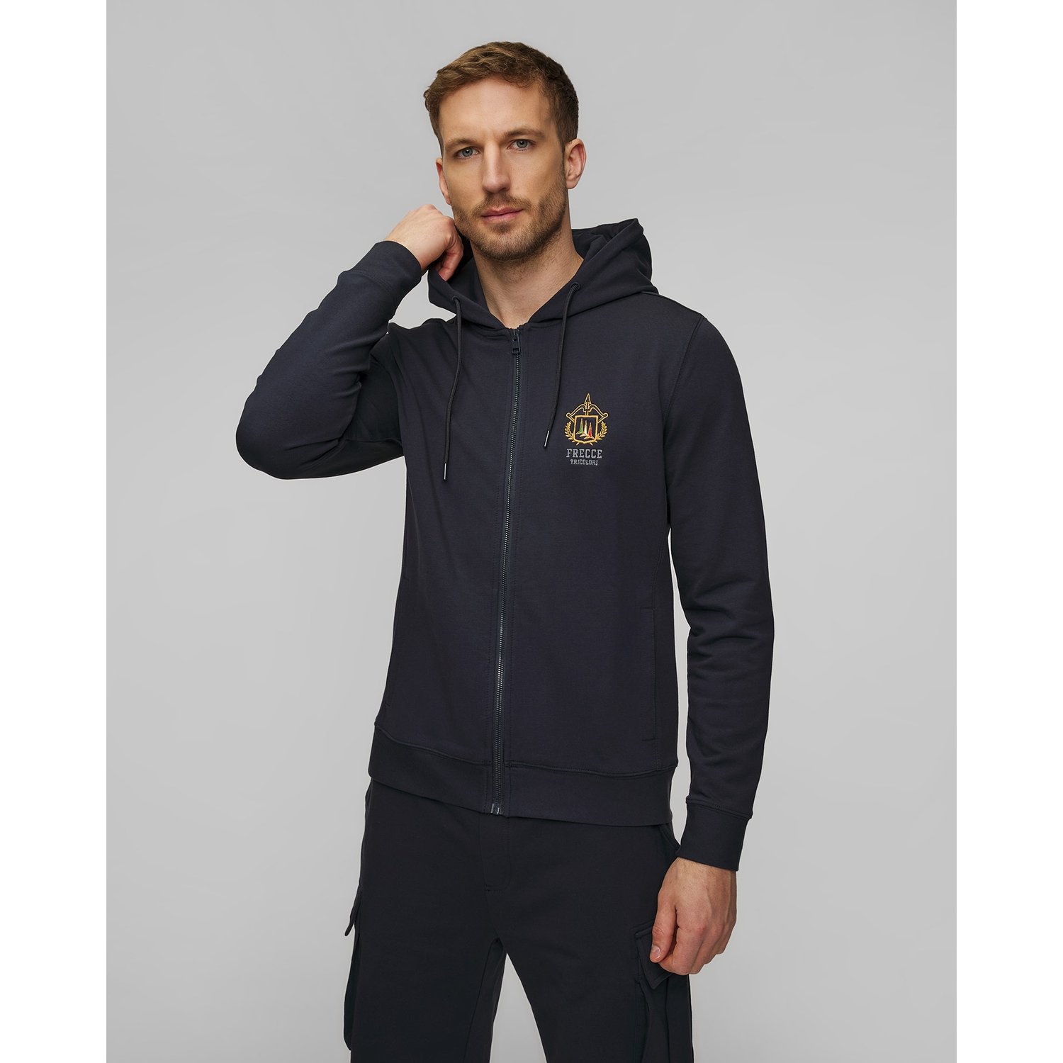 Granatowa Bluza Z Kapturem Męska Aeronautica Militare