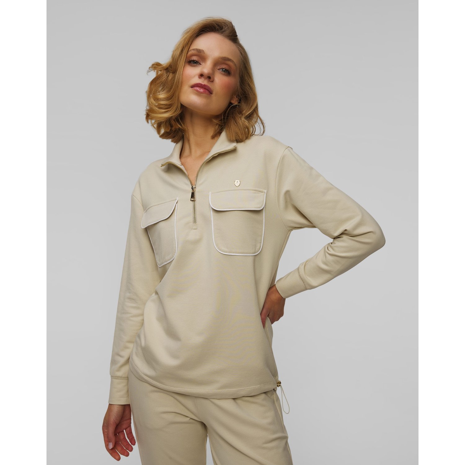 Beżowa Bluza Damska Aeronautica Militare