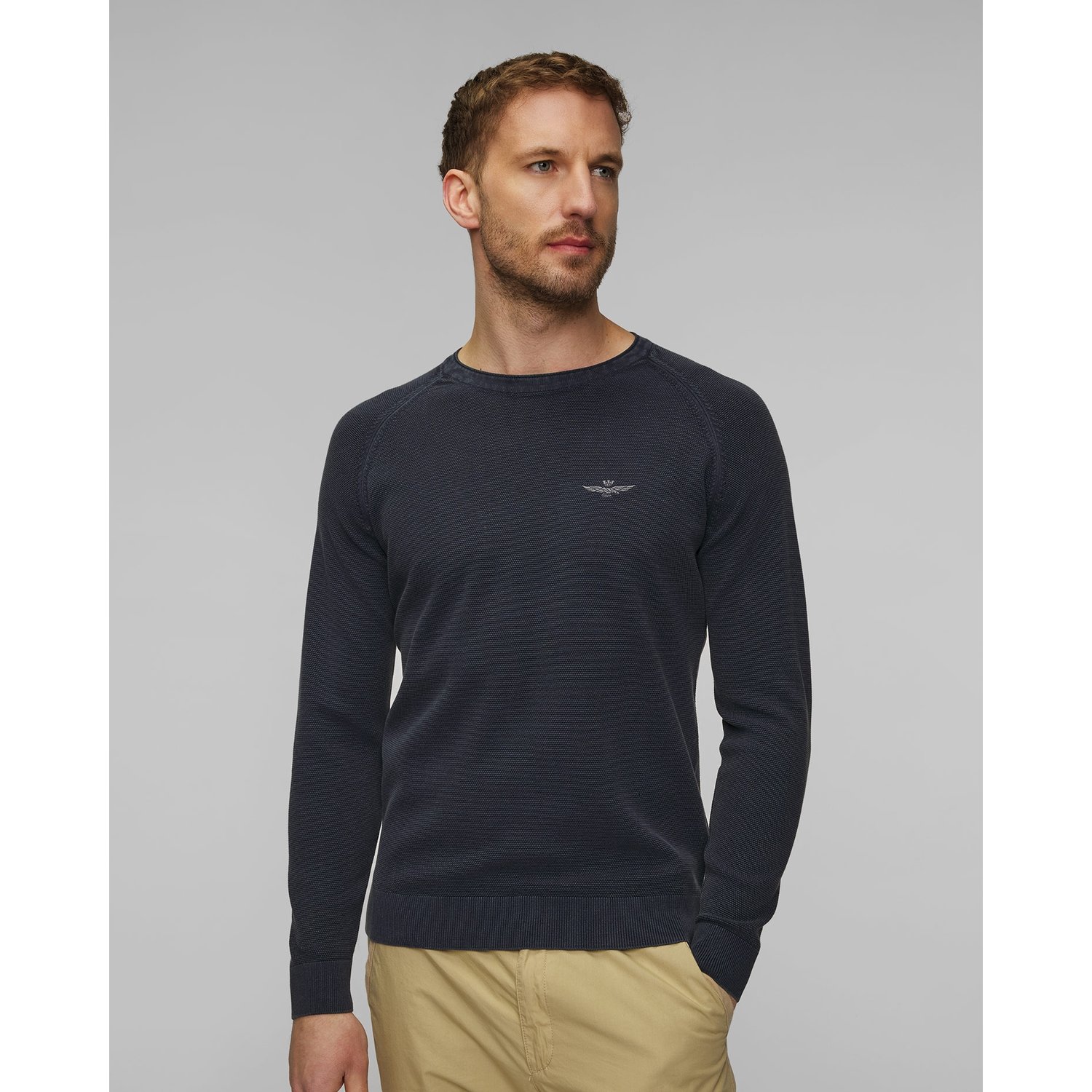 Granatowy Sweter Męski Aeronautica Militare