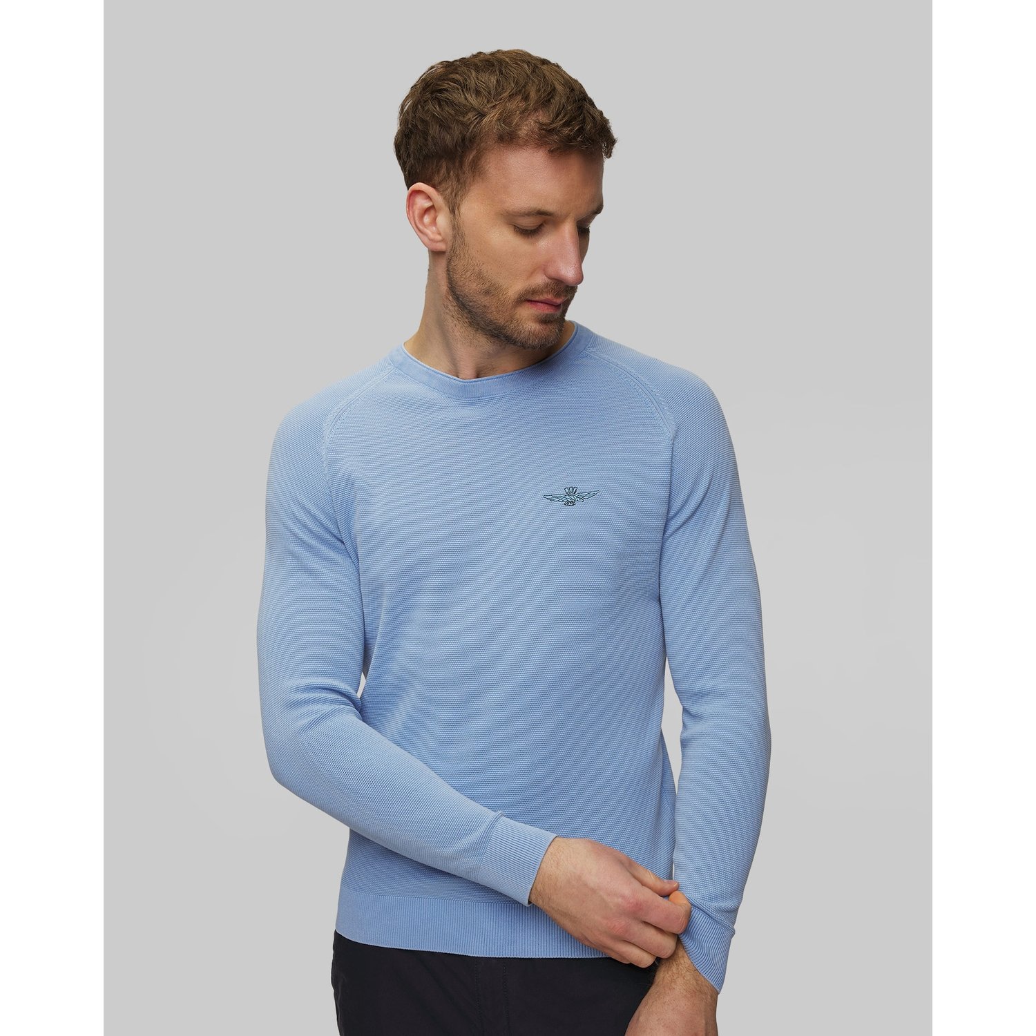 Niebieski Sweter Męski Aeronautica Militare